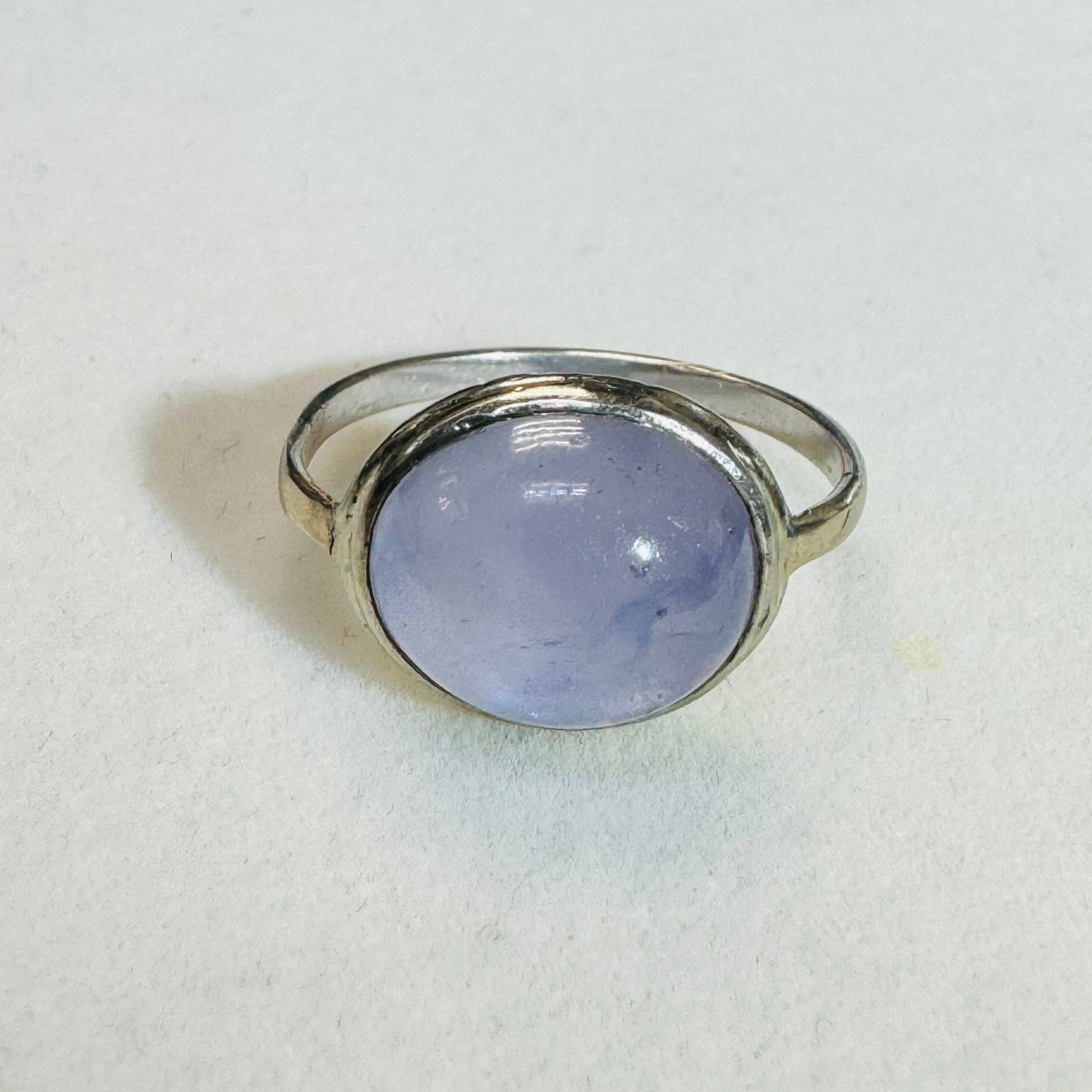 14k White Gold Natural Star Sapphire Ring Size 7