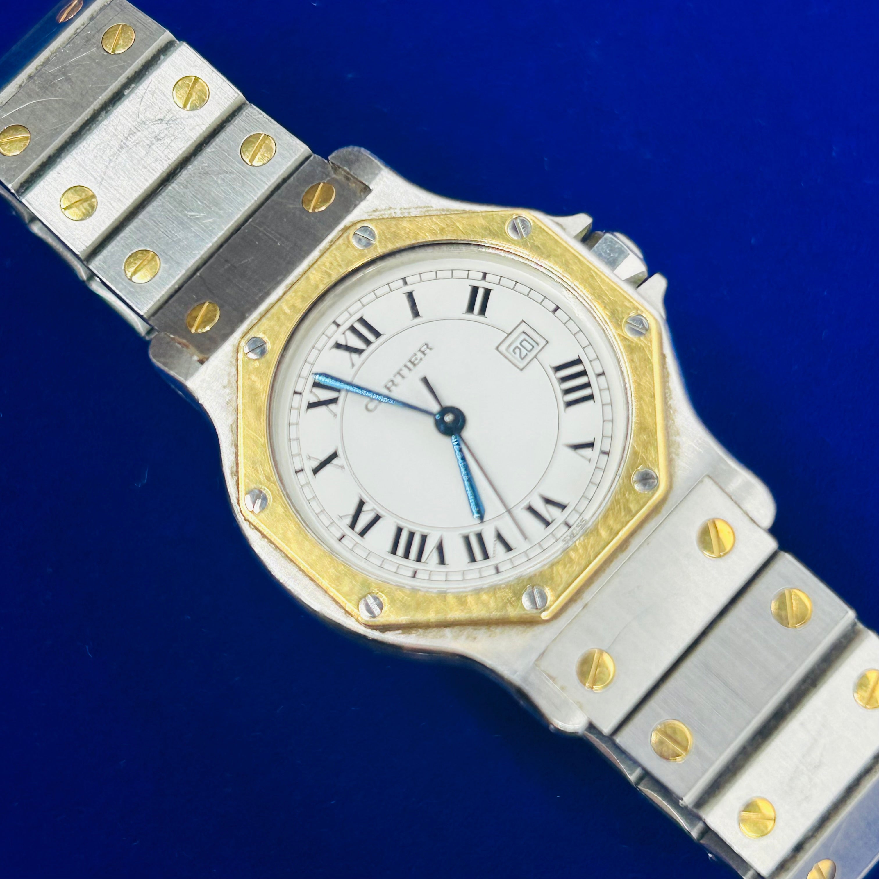 Cartier 18K Yellow Gold & Stainless Steel Octagon Satnos Automatic Wrist