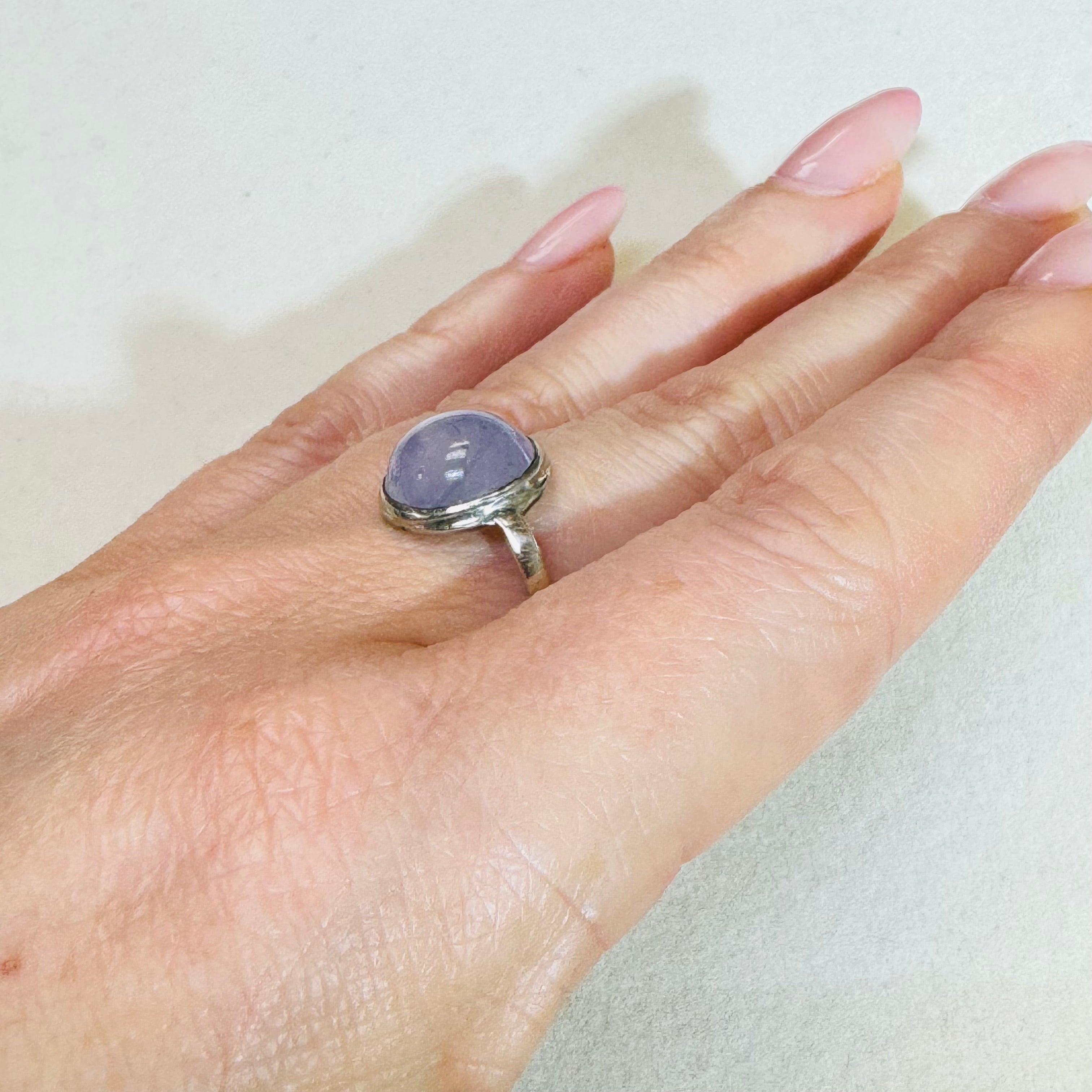 14k White Gold Natural Star Sapphire Ring Size 7