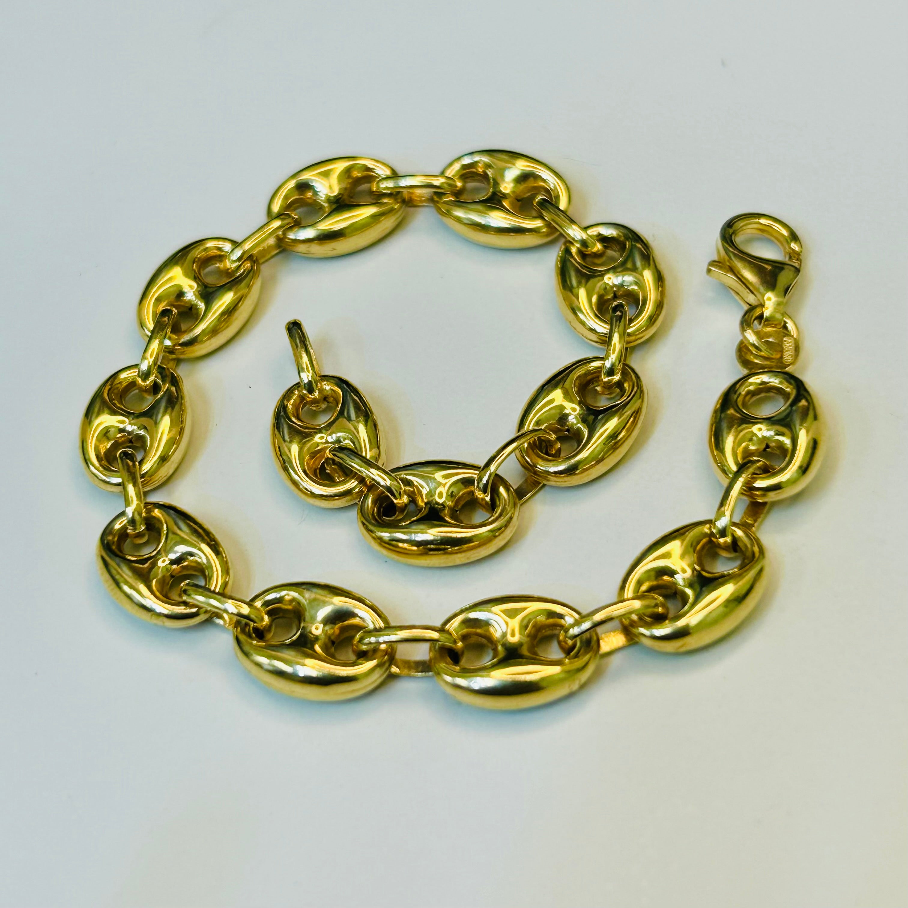 7.7mm 14K Yellow Gold Mariner Link Bracelet