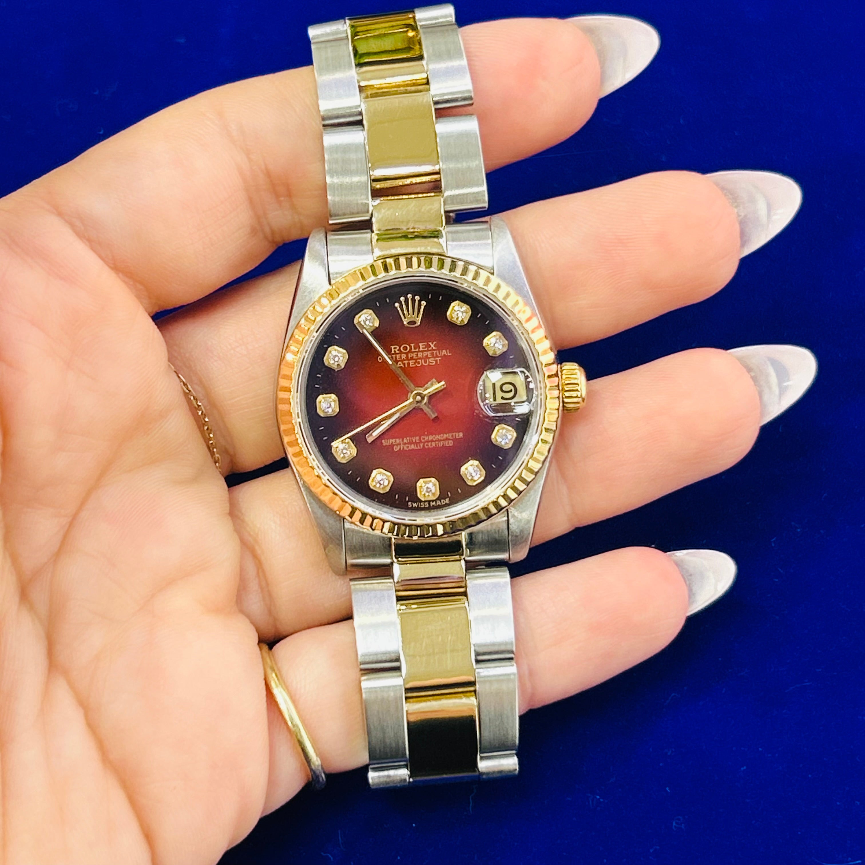 Vintage Stainless Steel and 18K Gold 31mm Oyster Perpetual Datejust Rolex Watch