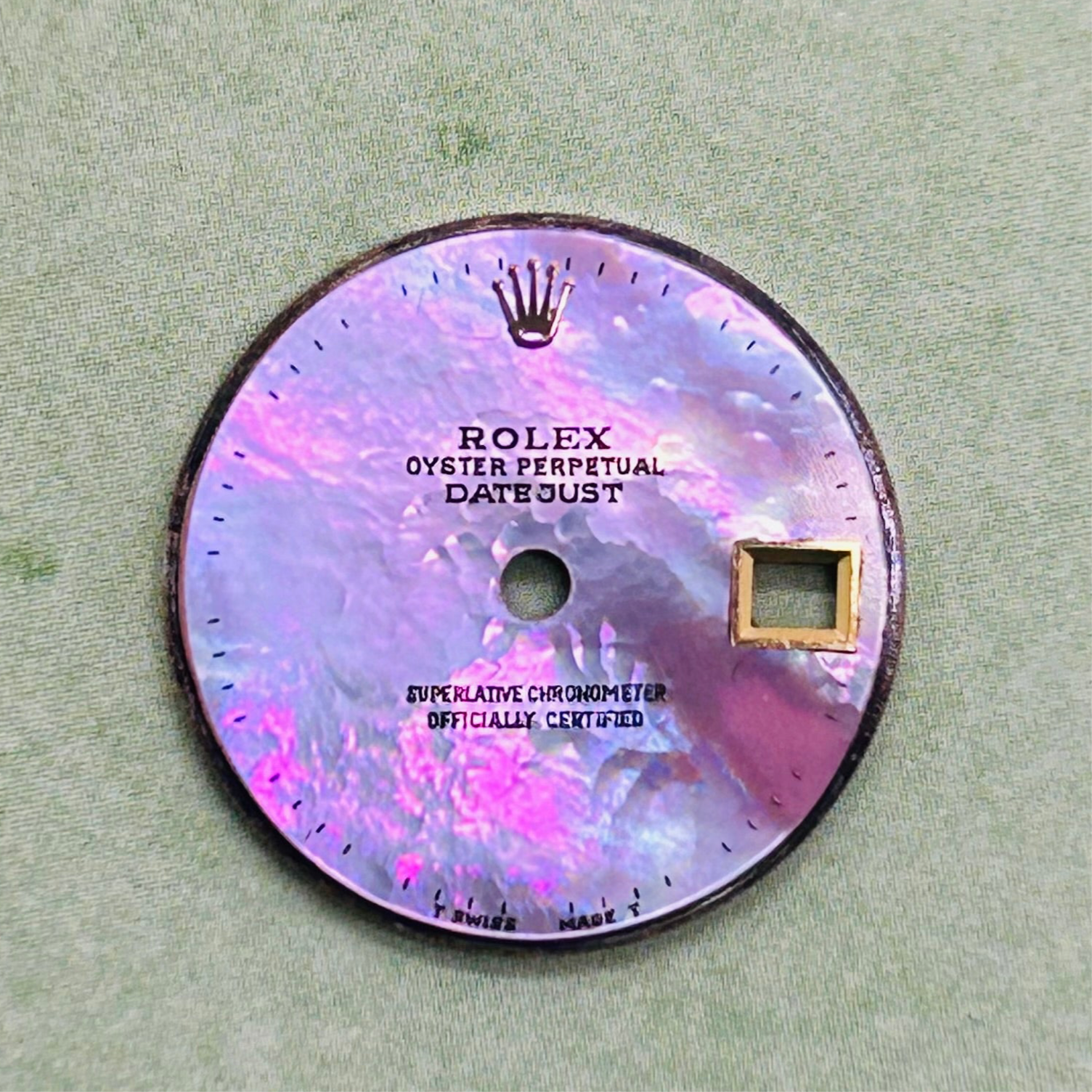 Vivid Pinkish Purple Mother of Pearl Dial Rolex Dial for 26mm Yellow Gold Rolex