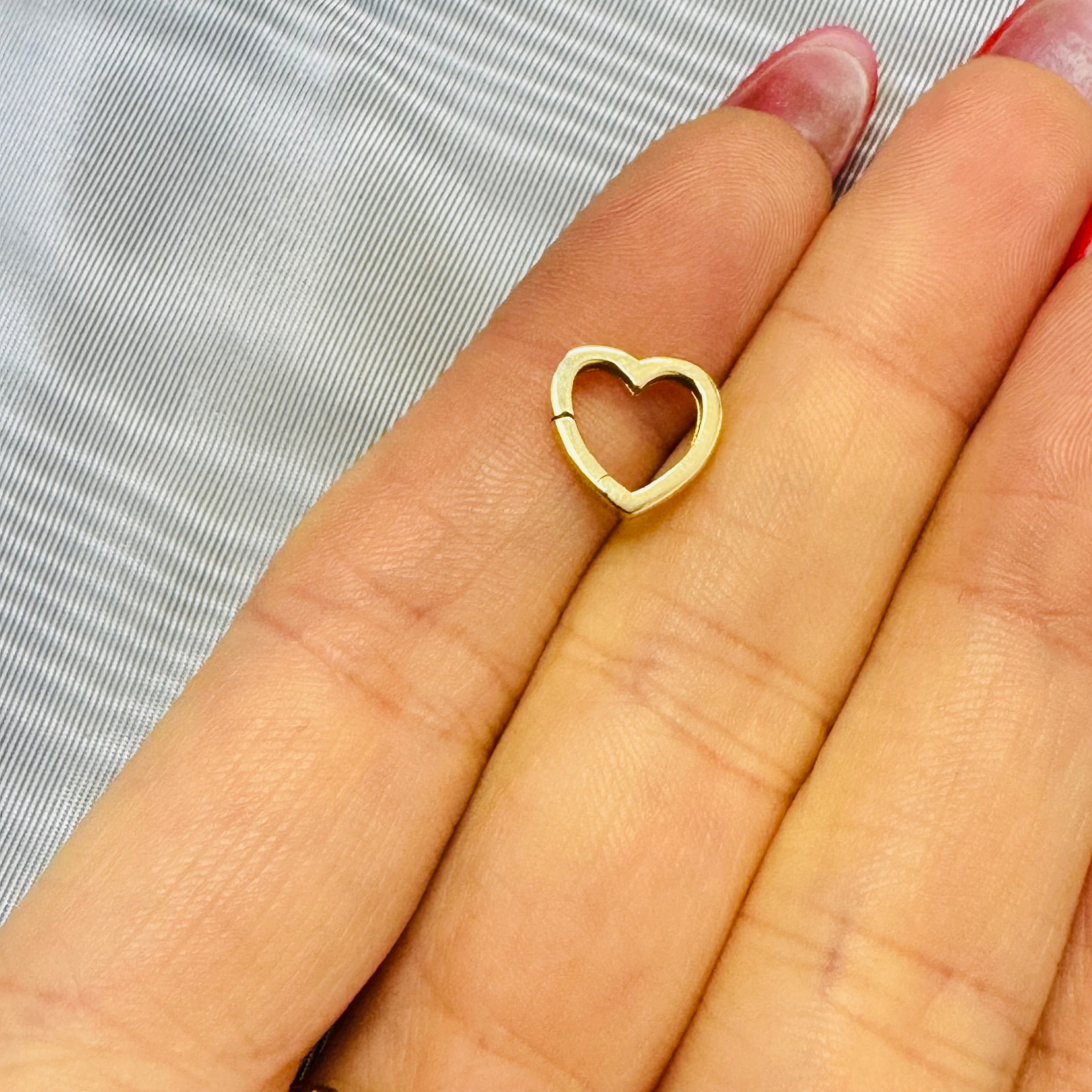 Solid 14K Gold Heart Charm Connecter
