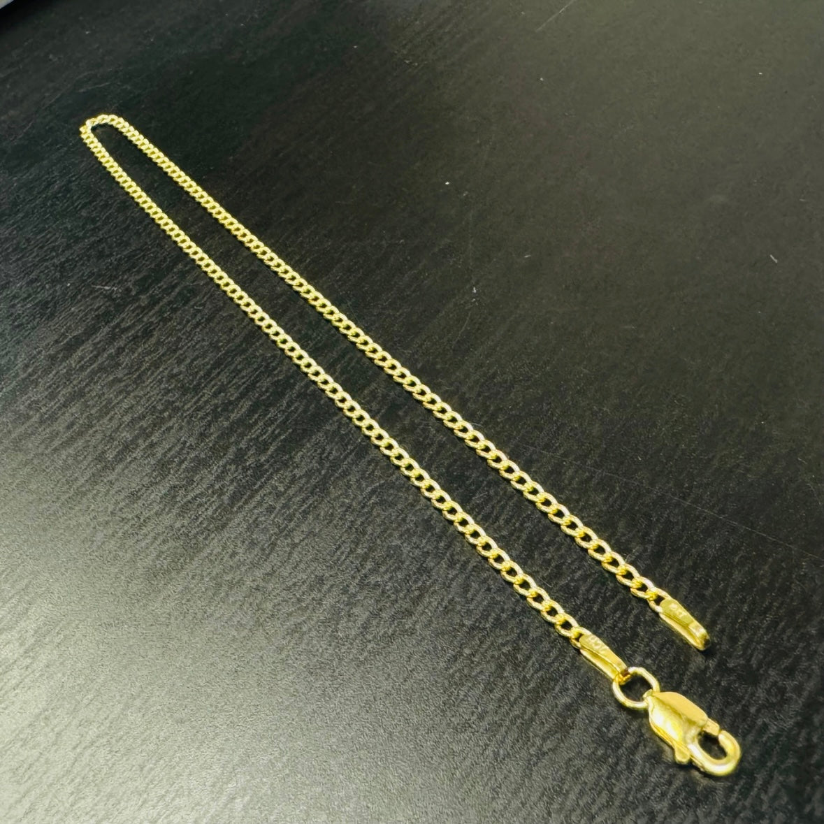 10" 10K Yellow Gold Cuban Curb Link Ankle Bracelet