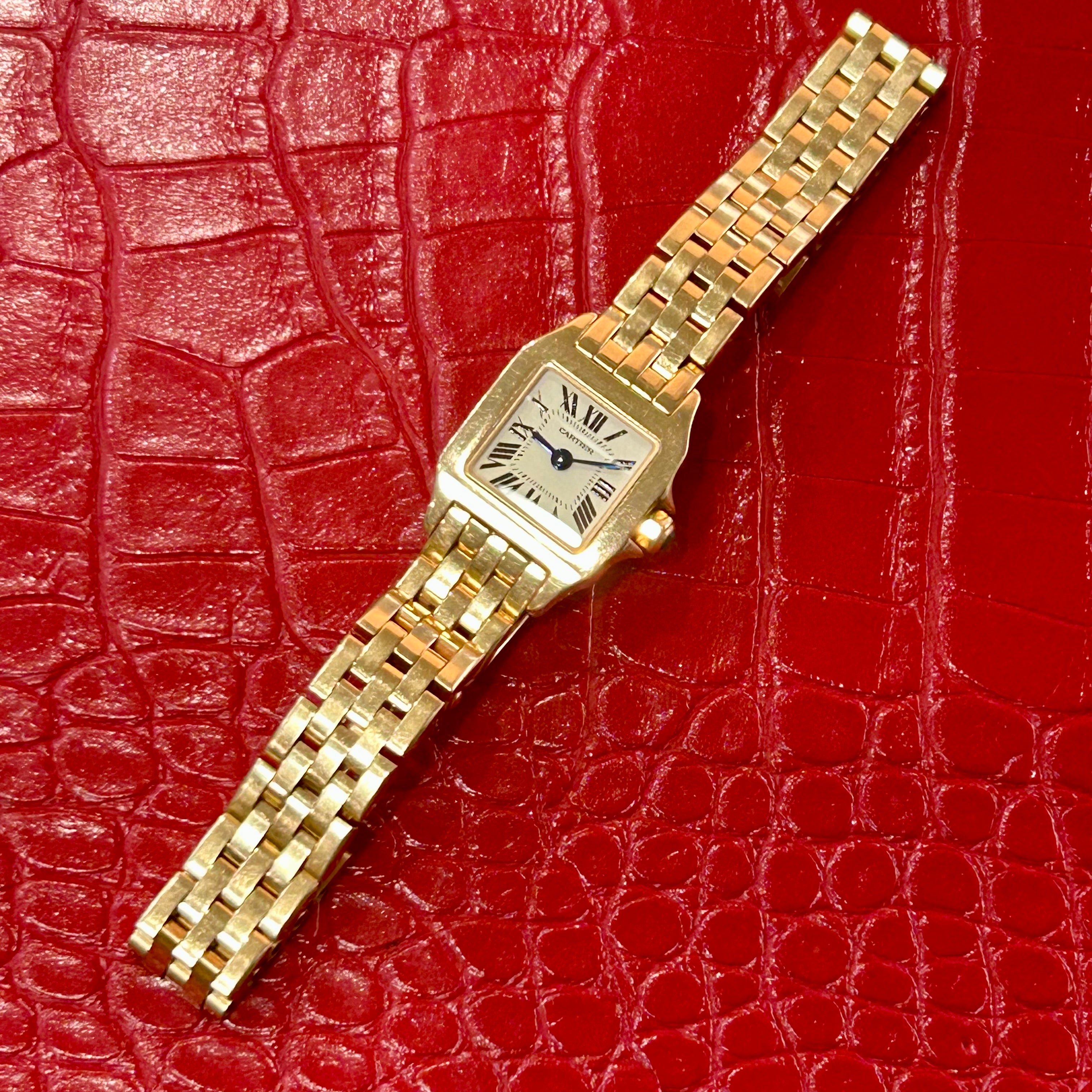 Cartier Santos Demoiselle Mini | Ref 2855 | 17mm | White Index dial | 18k Yellow Gold