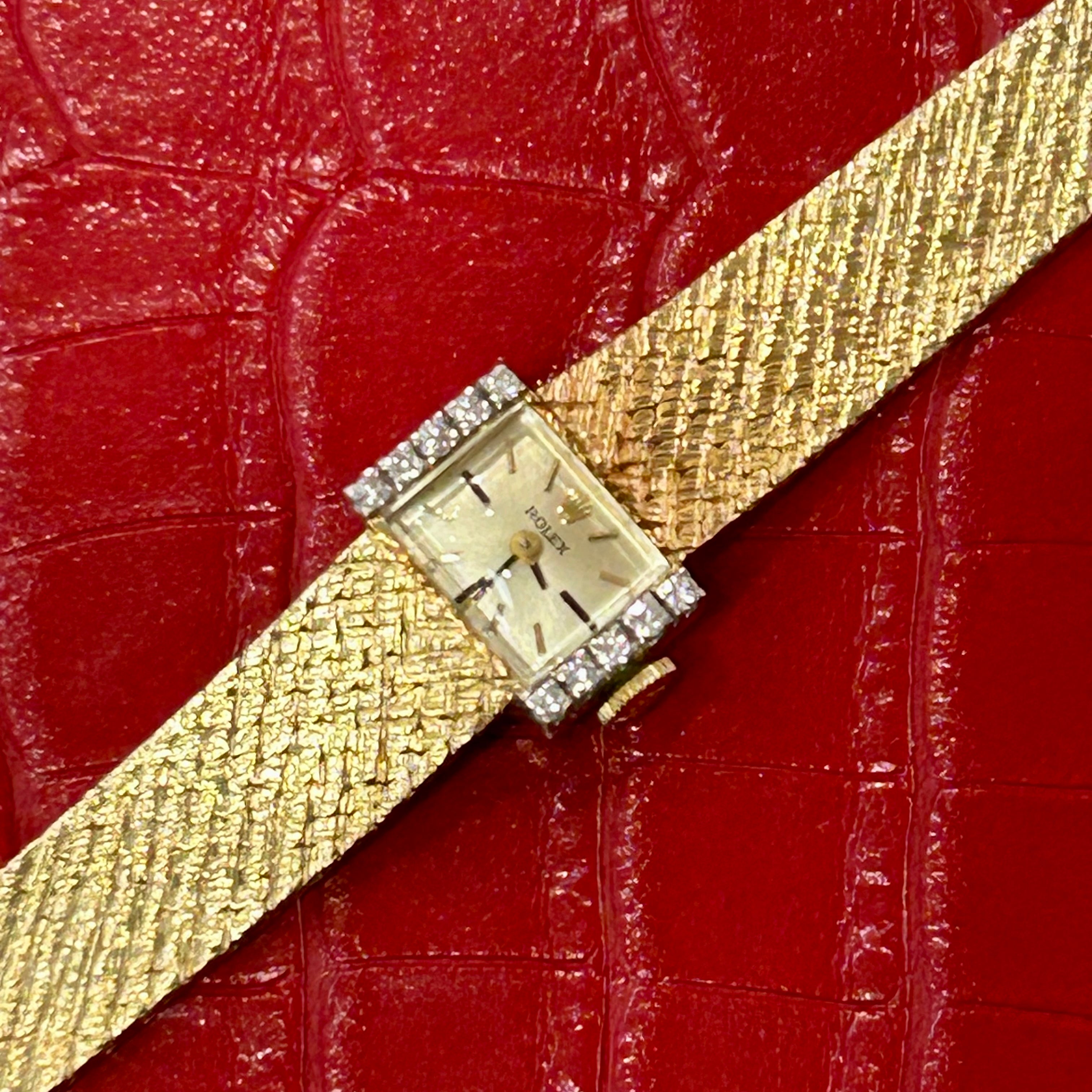 Vintage Rolex Cocktail Watch | 15.6mm | Champagne Index dial | Diamond Bezel