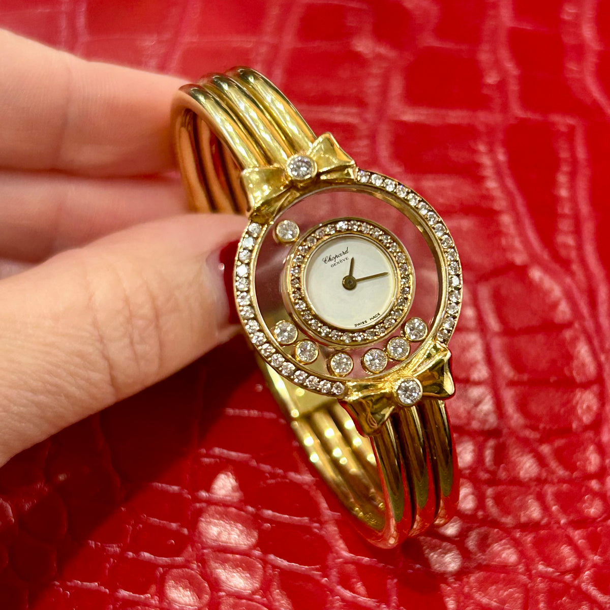Vintage Chopard Happy Diamonds Bow Watch | Ref 4097 | 18k YG