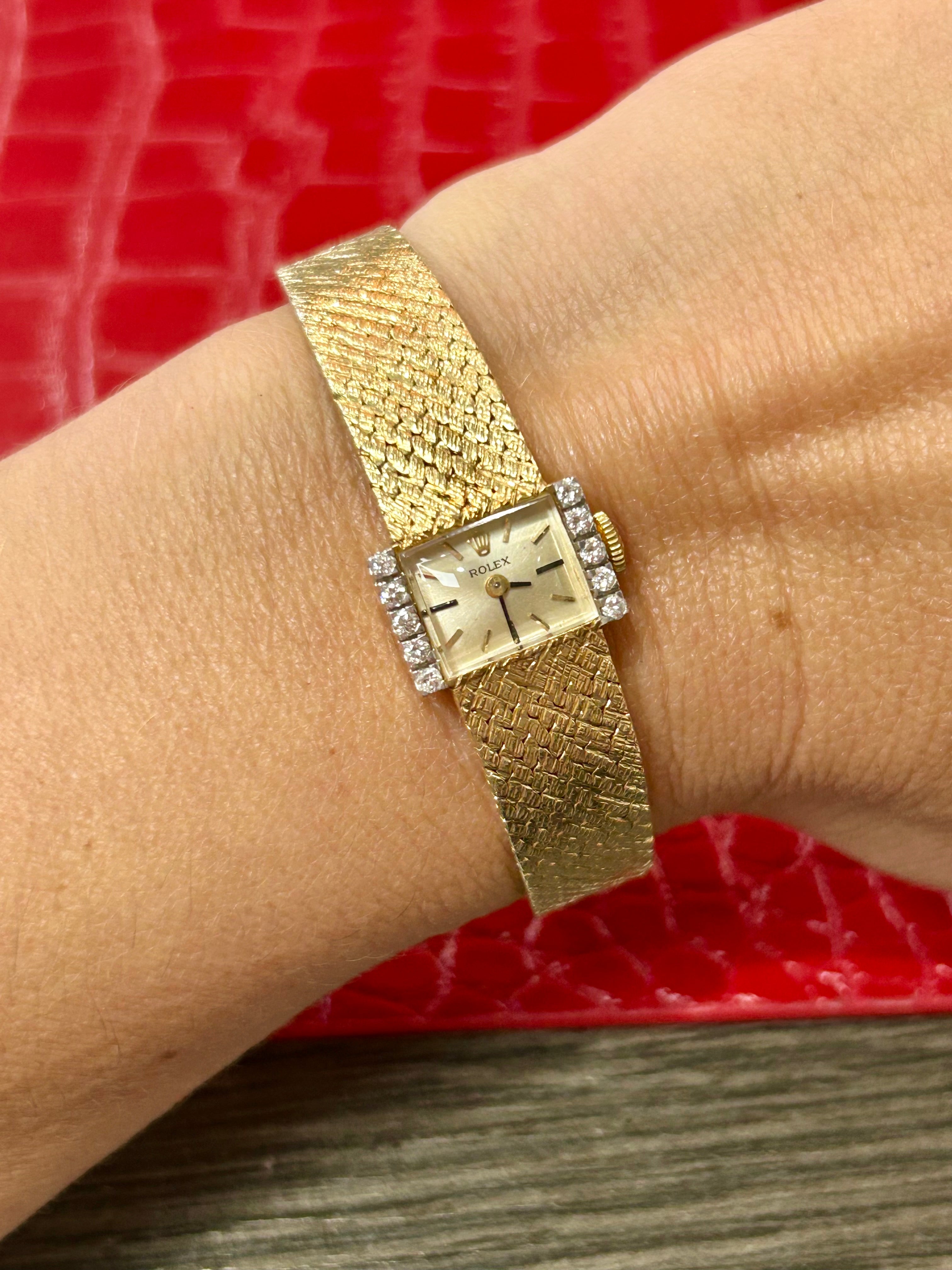 Vintage Rolex Cocktail Watch | 15.6mm | Champagne Index dial | Diamond Bezel