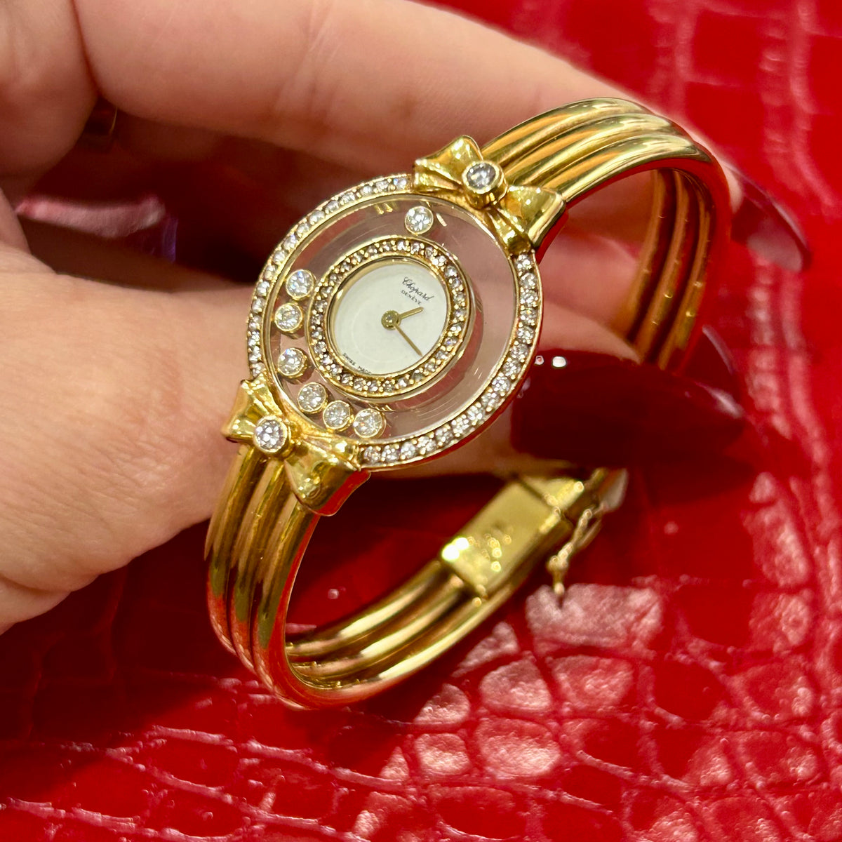 Vintage Chopard Happy Diamonds Bow Watch | Ref 4097 | 18k YG
