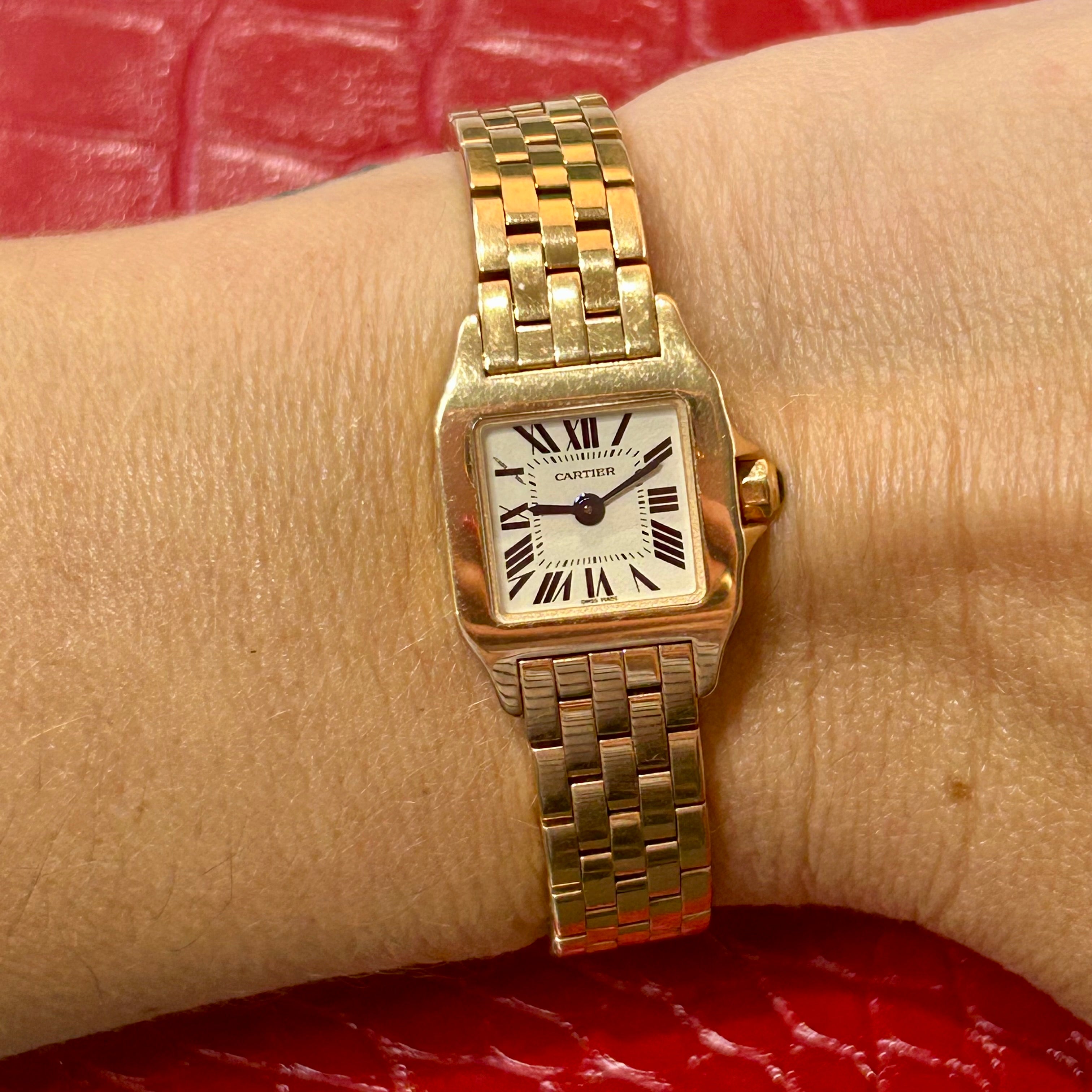 Cartier Santos Demoiselle Mini | Ref 2855 | 17mm | White Index dial | 18k Yellow Gold