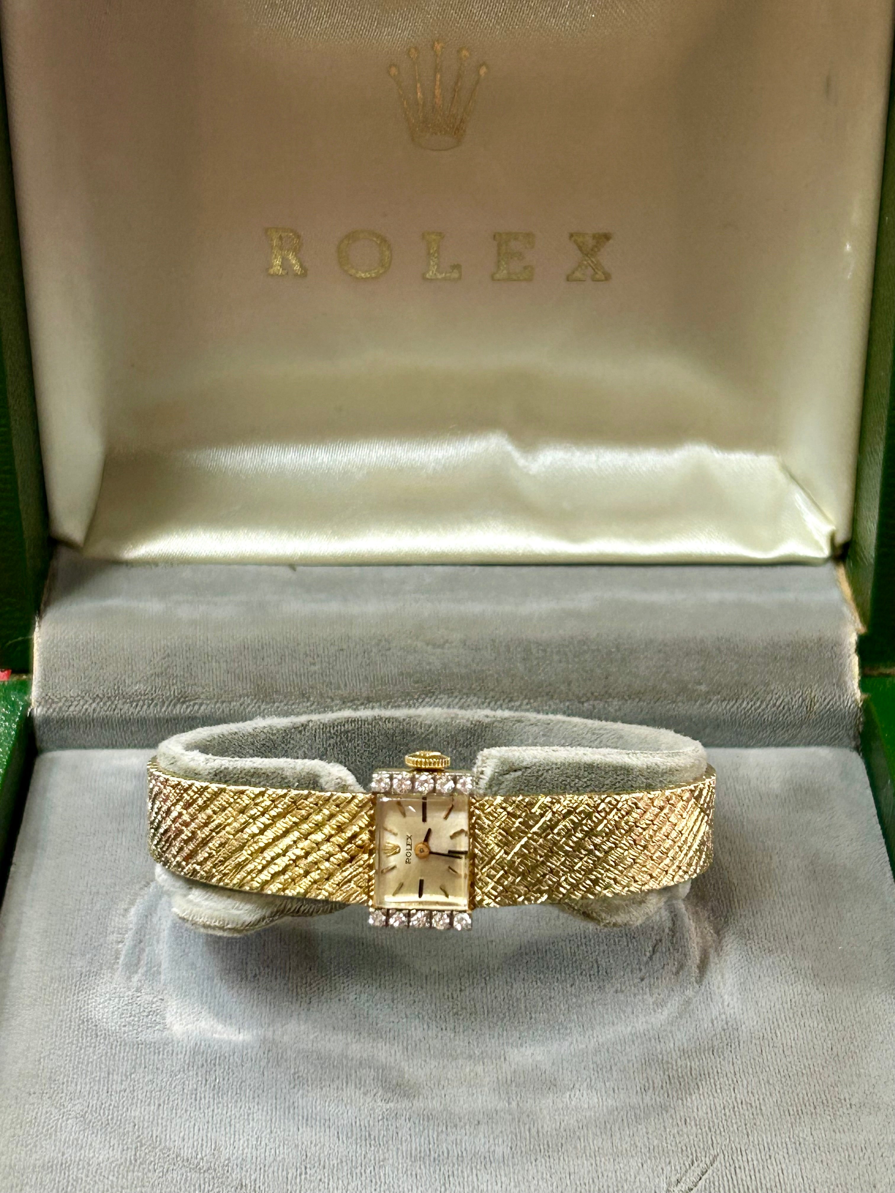 Vintage Rolex Cocktail Watch | 15.6mm | Champagne Index dial | Diamond Bezel