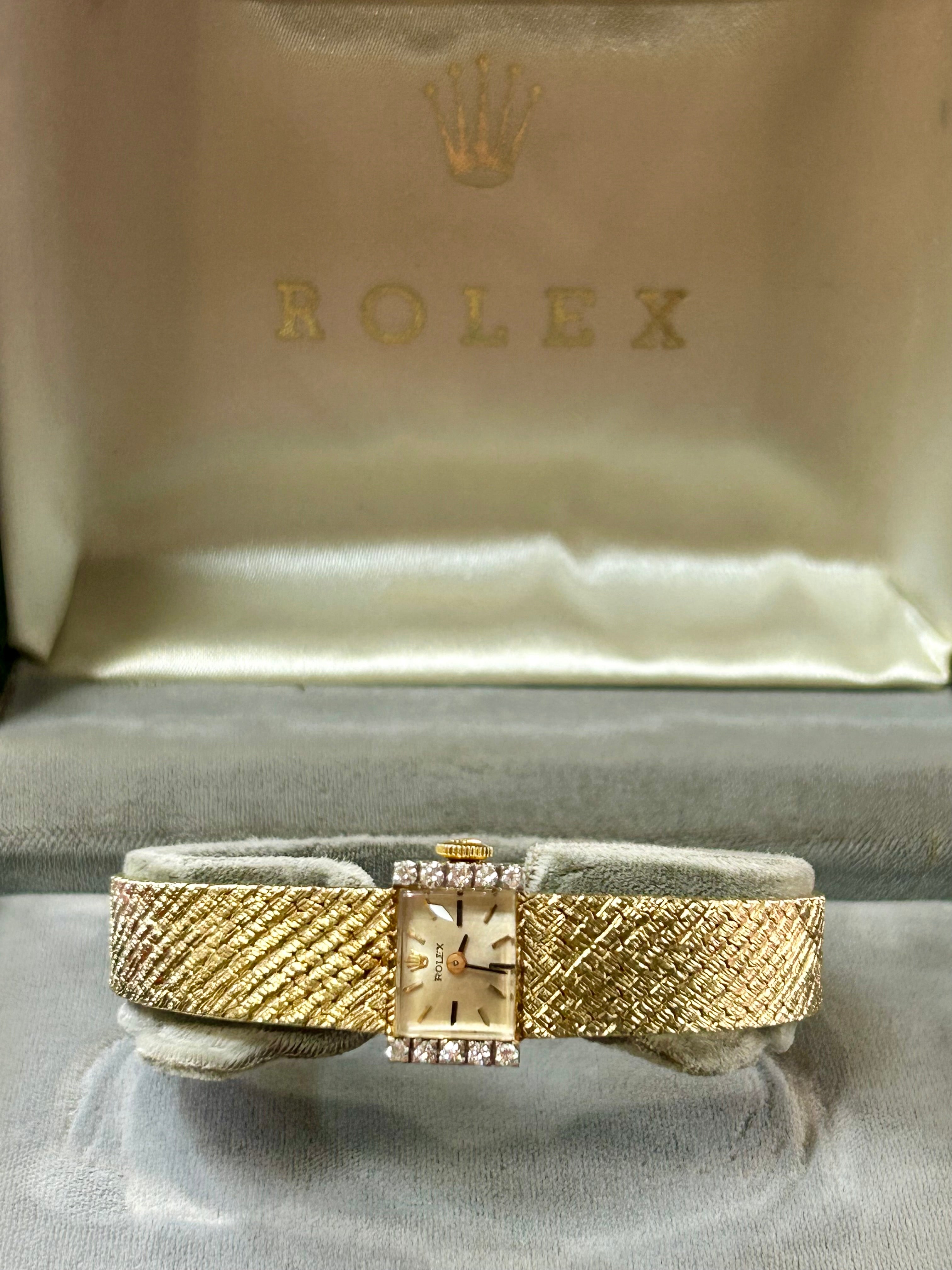 Vintage Rolex Cocktail Watch | 15.6mm | Champagne Index dial | Diamond Bezel