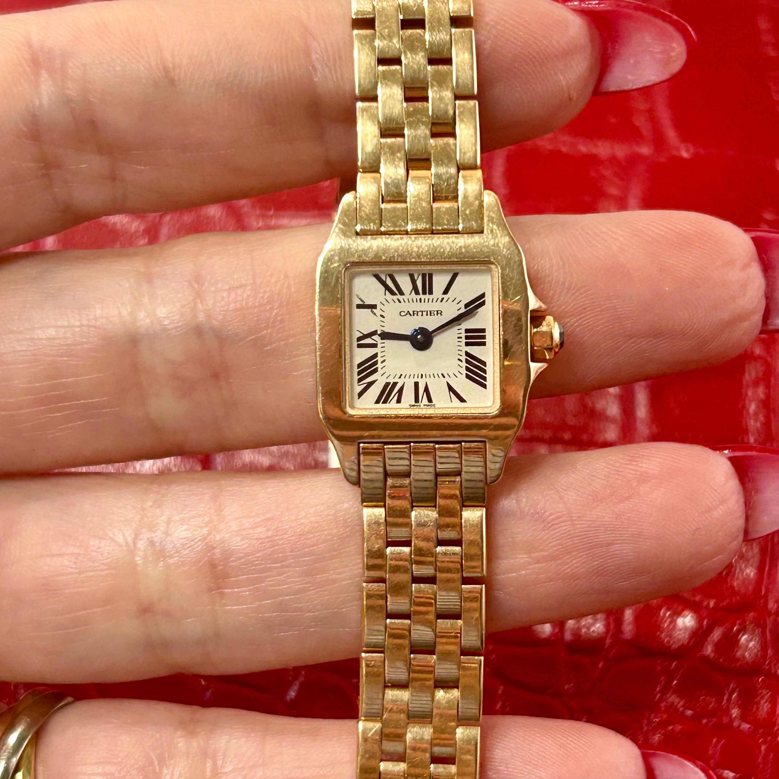 Cartier Santos Demoiselle Mini | Ref 2855 | 17mm | White Index dial | 18k Yellow Gold