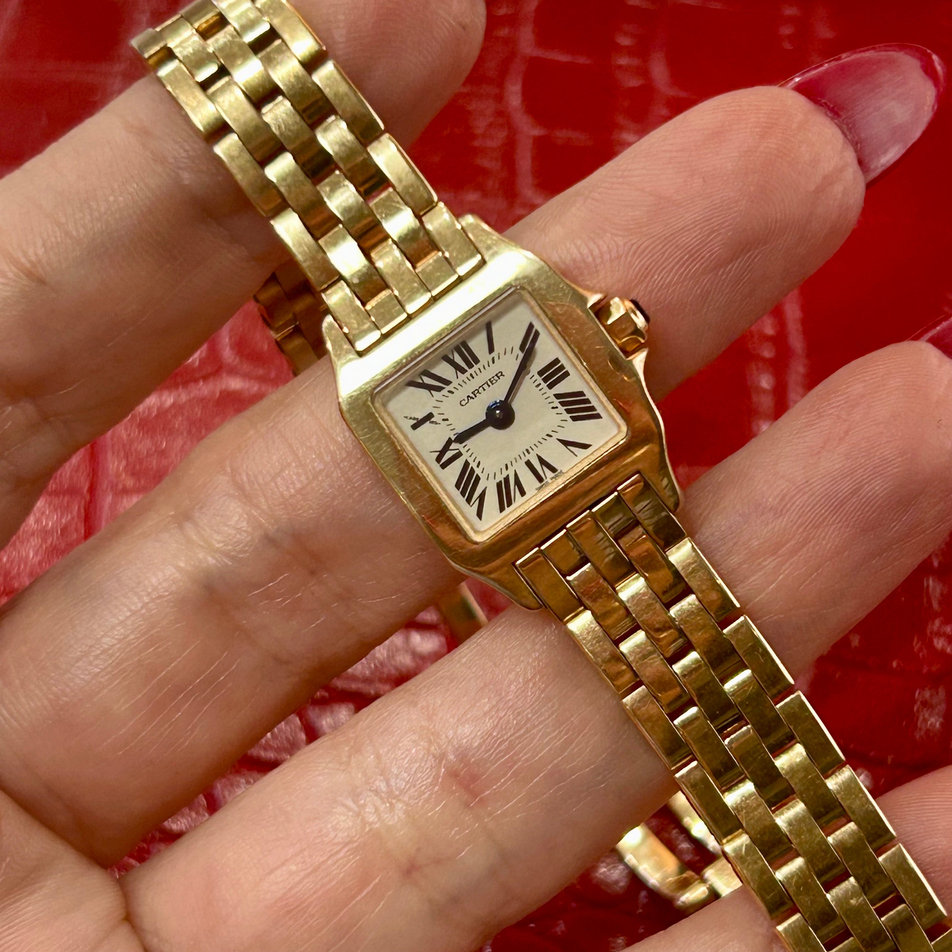Cartier Santos Demoiselle Mini | Ref 2855 | 17mm | White Index dial | 18k Yellow Gold