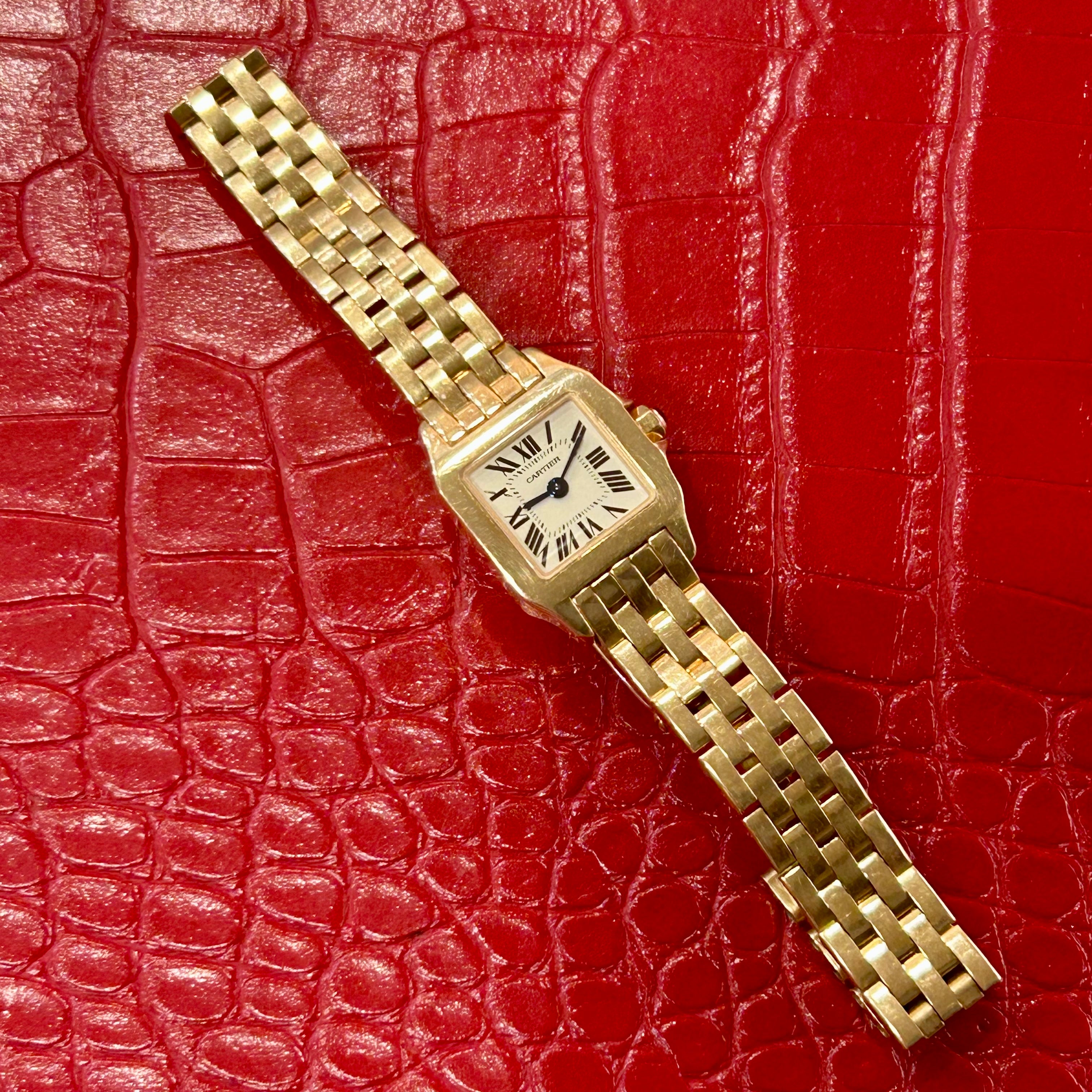 Cartier Santos Demoiselle Mini | Ref 2855 | 17mm | White Index dial | 18k Yellow Gold
