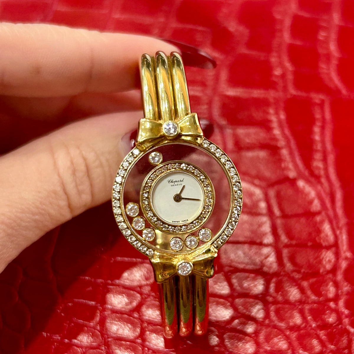 Vintage Chopard Happy Diamonds Bow Watch | Ref 4097 | 18k YG
