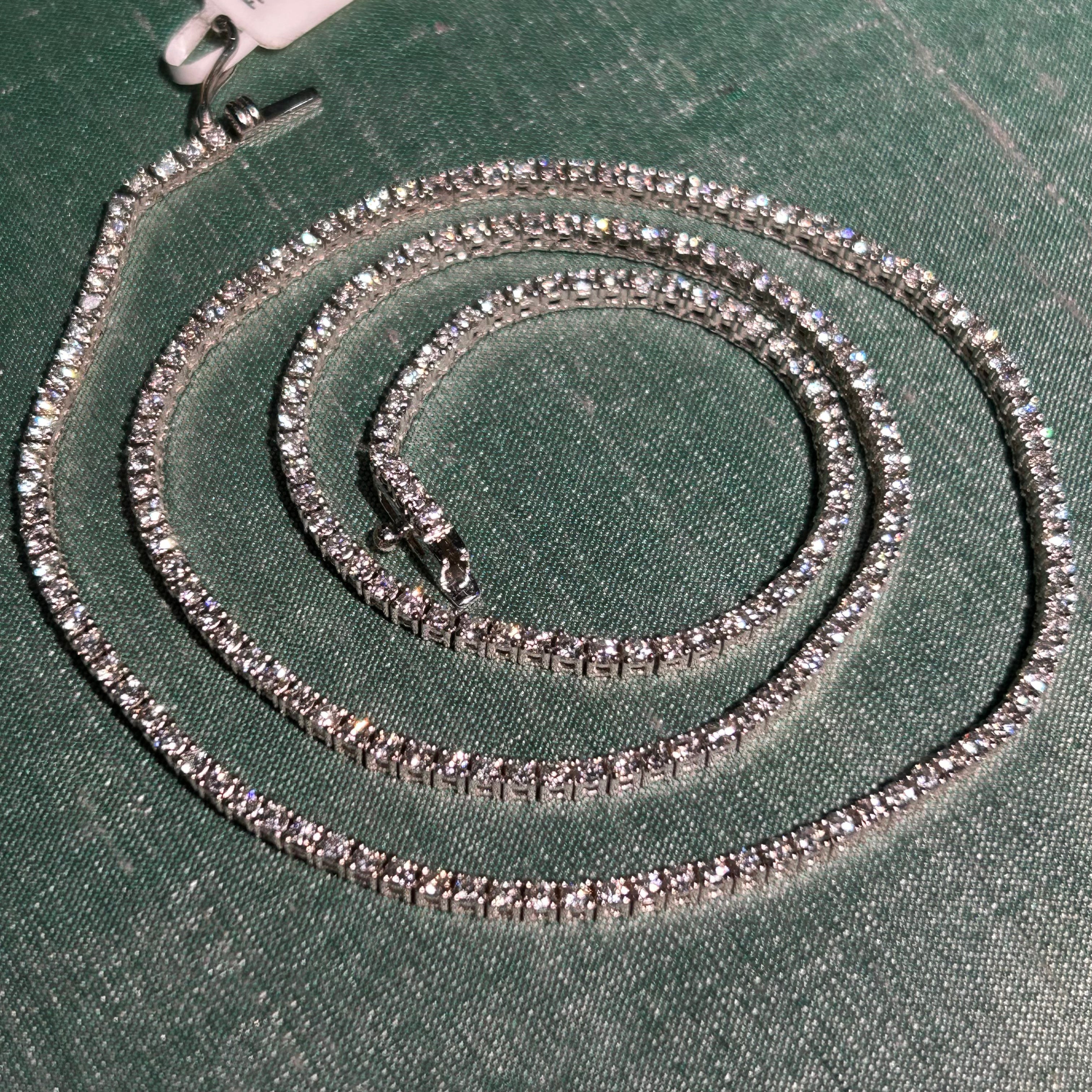 14K White gold Natural Diamond Tennis Necklace 5.5CTW 18”