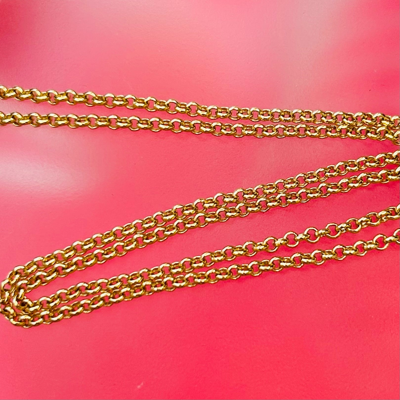 2mm 14K Yellow Gold Solid Rolo Chain Necklace 16" 18" 20"