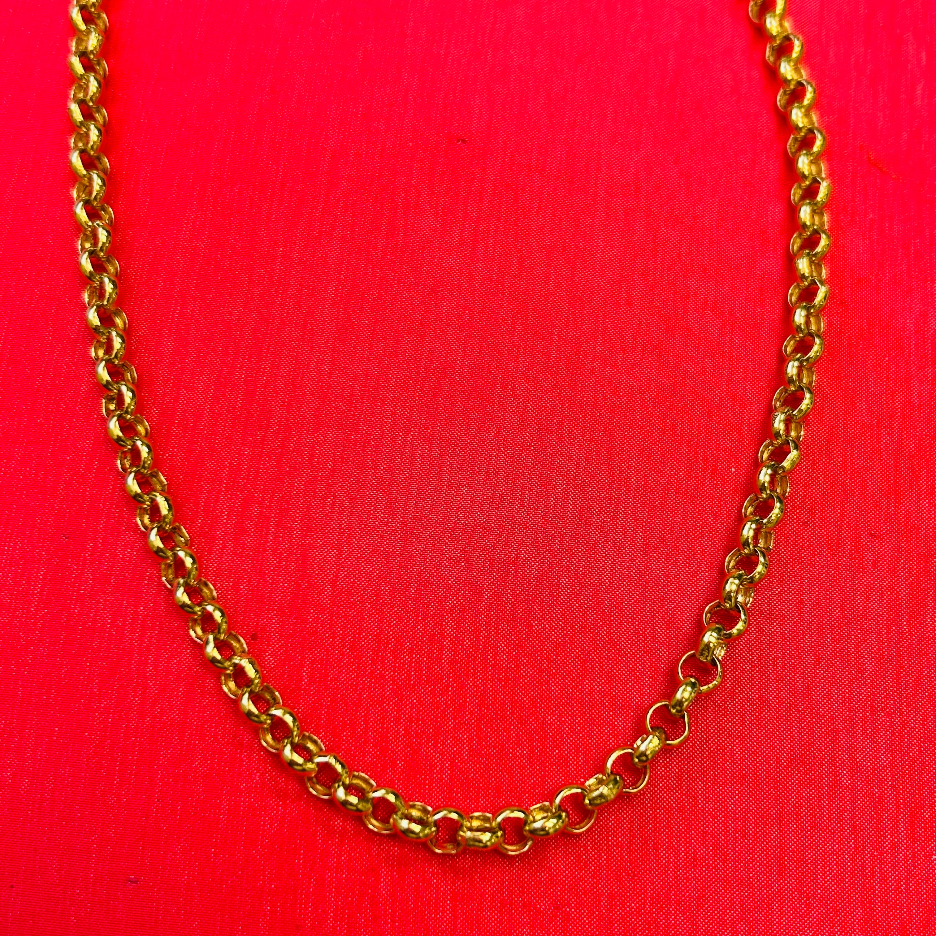 5mm 14K Yellow Gold Rolo Chain Necklace 18" 20" 22"