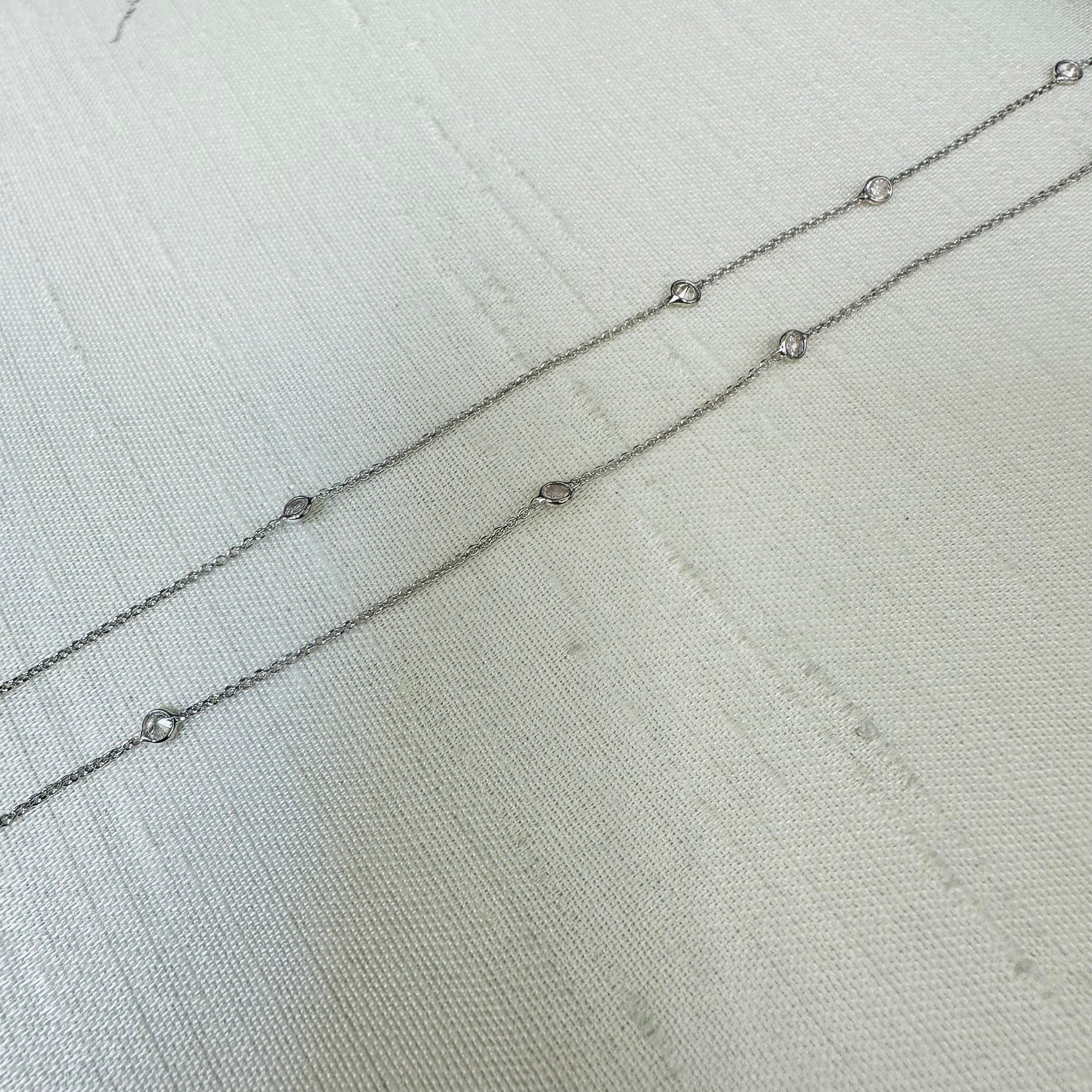 14K White Gold 28" Diamond By The Yard Necklace
