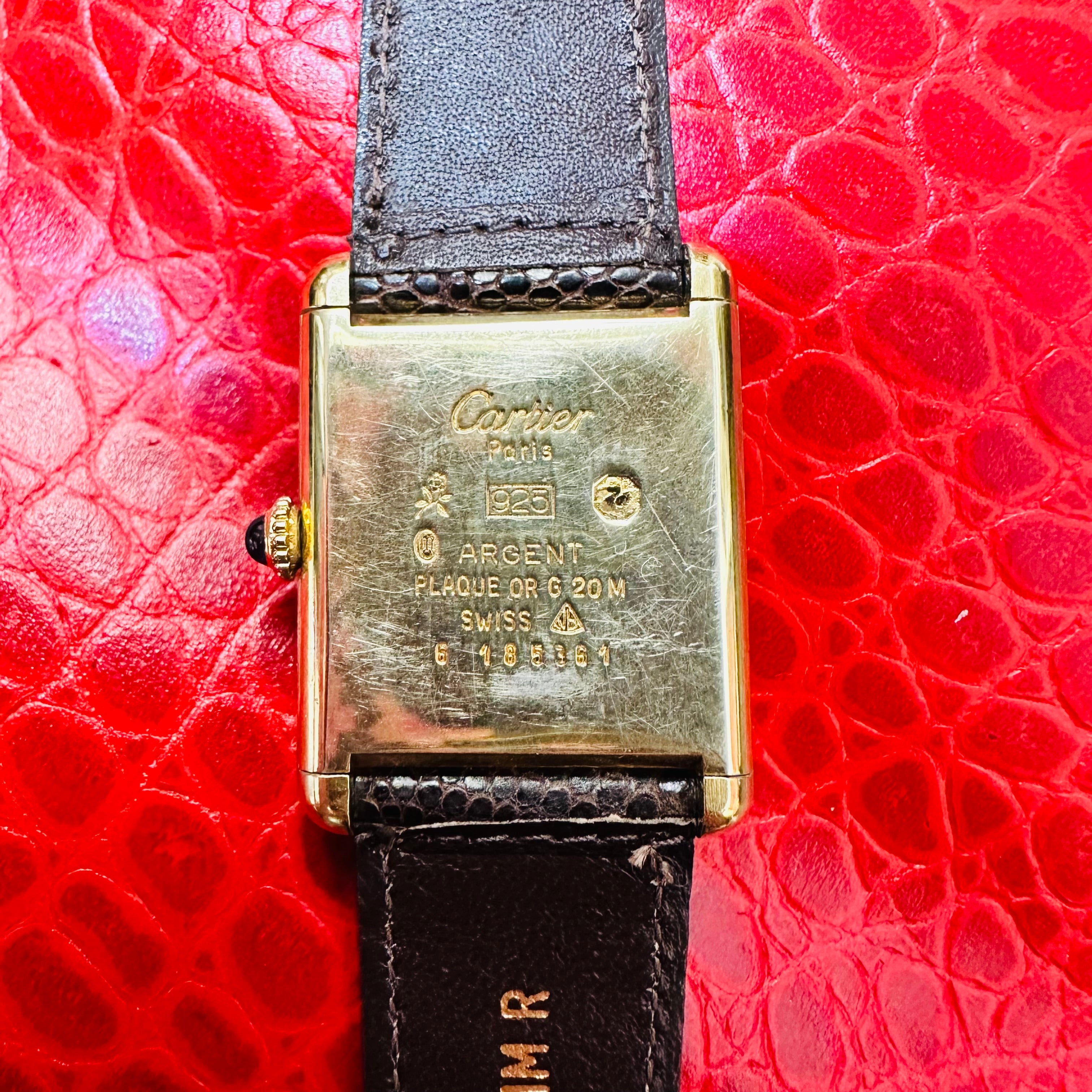 24mm Must de Cartier Spider Wood Dial 925 Paris Vermeil Tank Watch