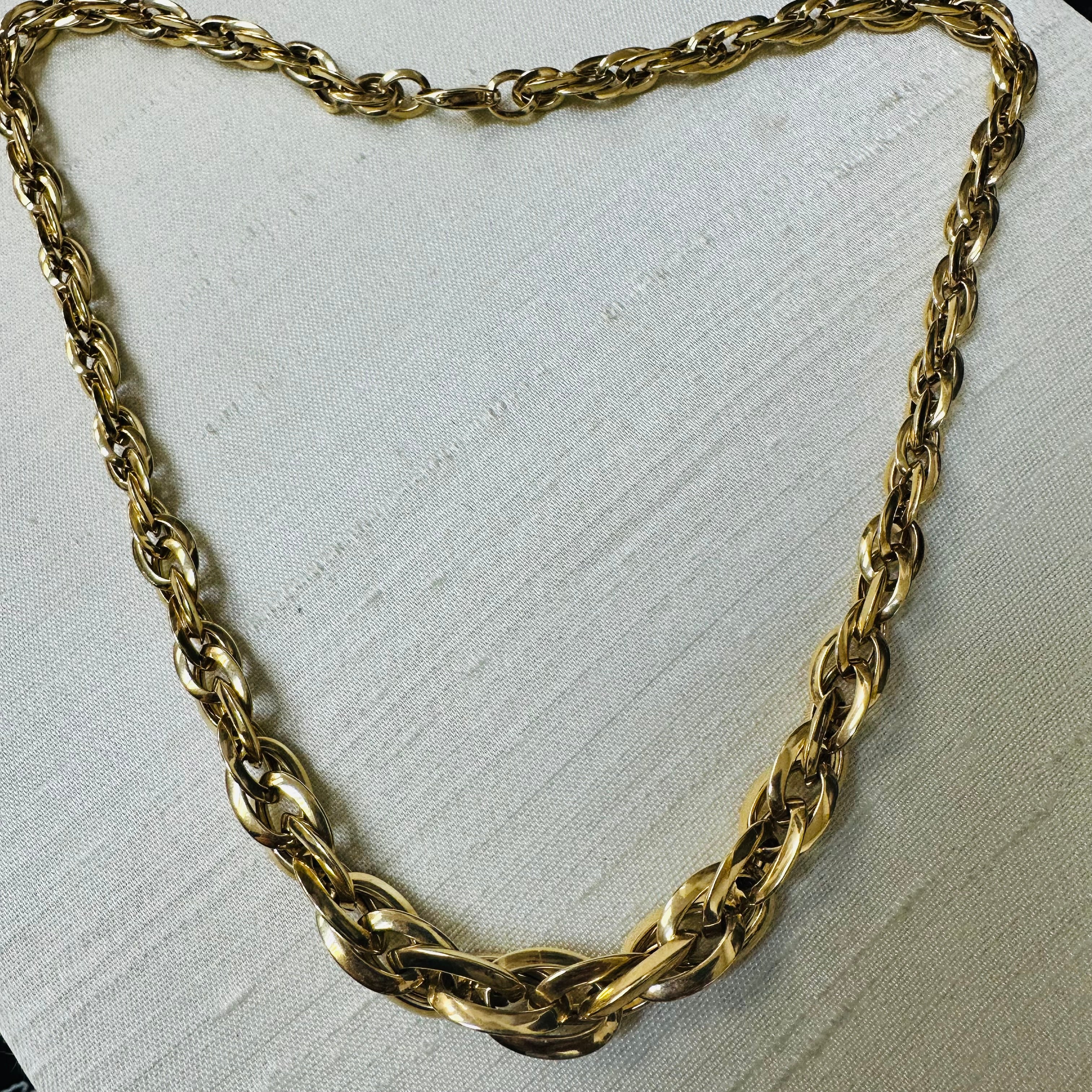 18” 14K Yellow Gold Graduated Ladies Necklace Chain