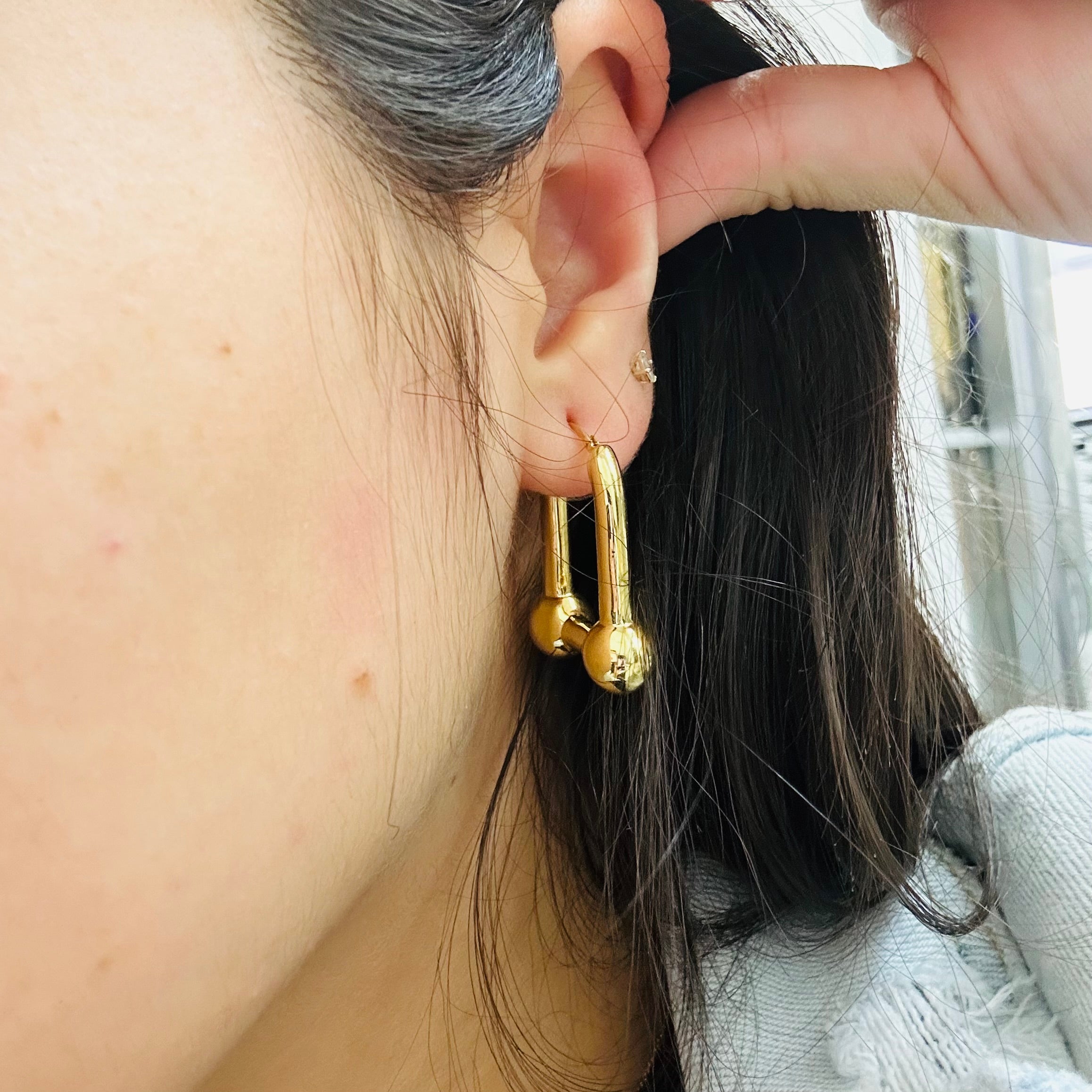 14K 1" Yellow Gold Ulink Earring Hoops