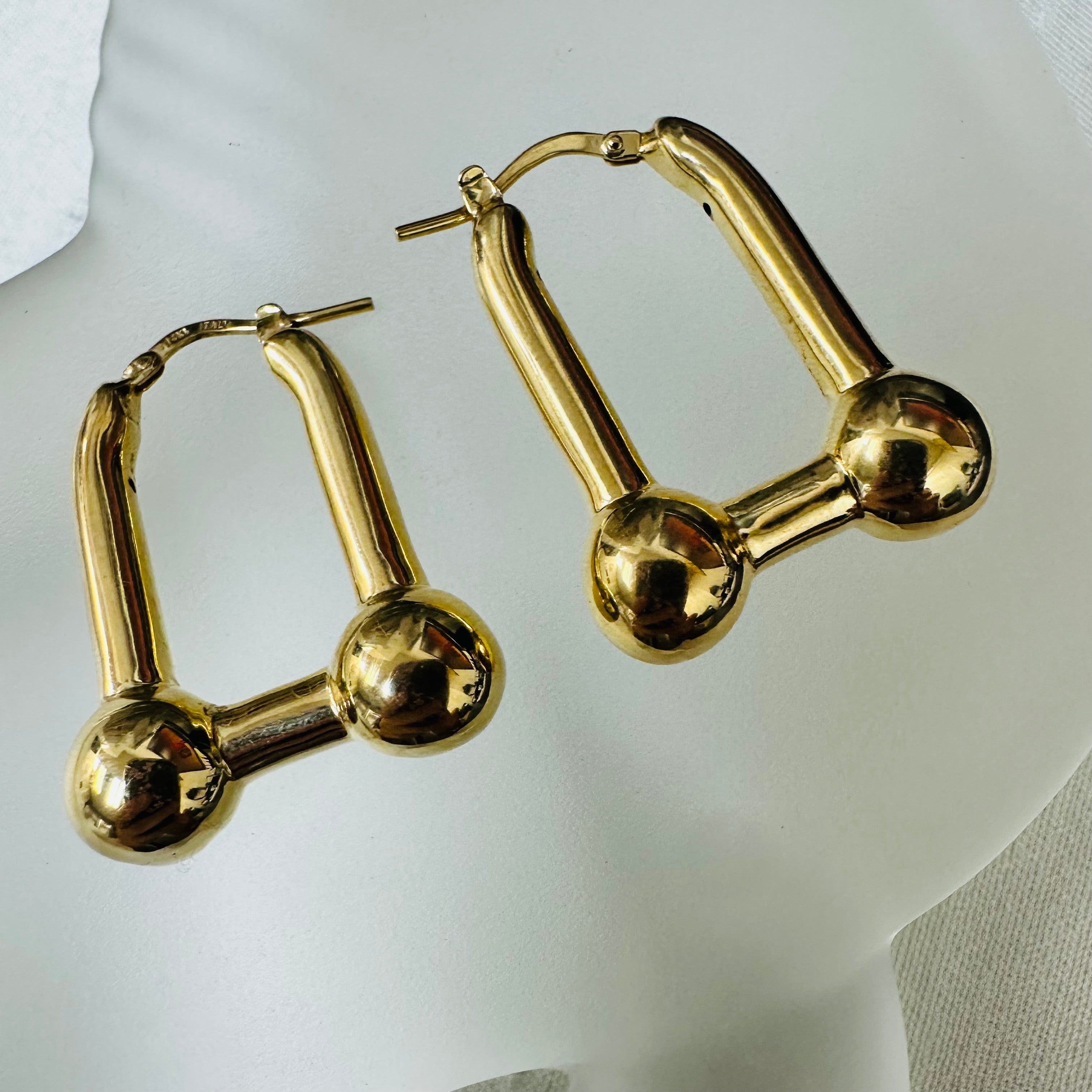 14K 1" Yellow Gold Ulink Earring Hoops