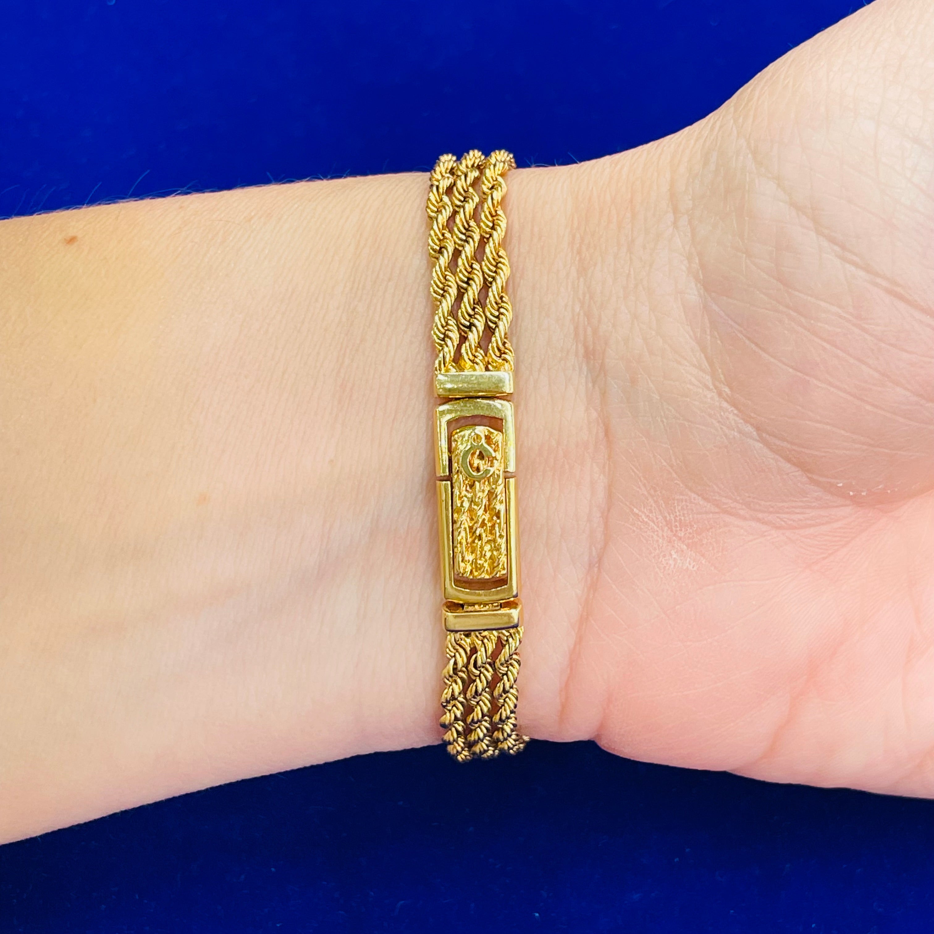 18K YELLOW GOLD LADIES CHOPARD GENEVE HAPPY DIAMONDS WRIST WATCH