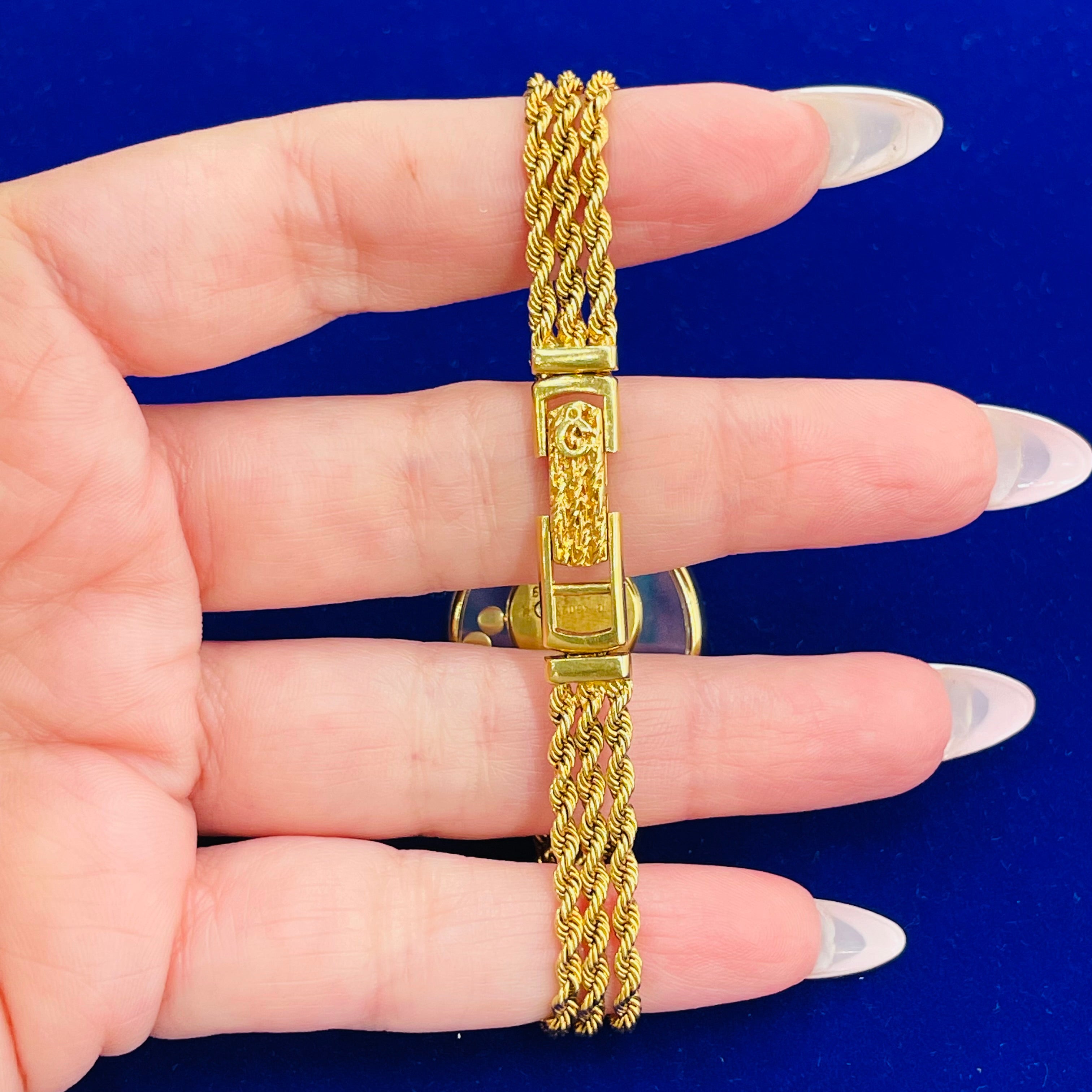 18K YELLOW GOLD LADIES CHOPARD GENEVE HAPPY DIAMONDS WRIST WATCH