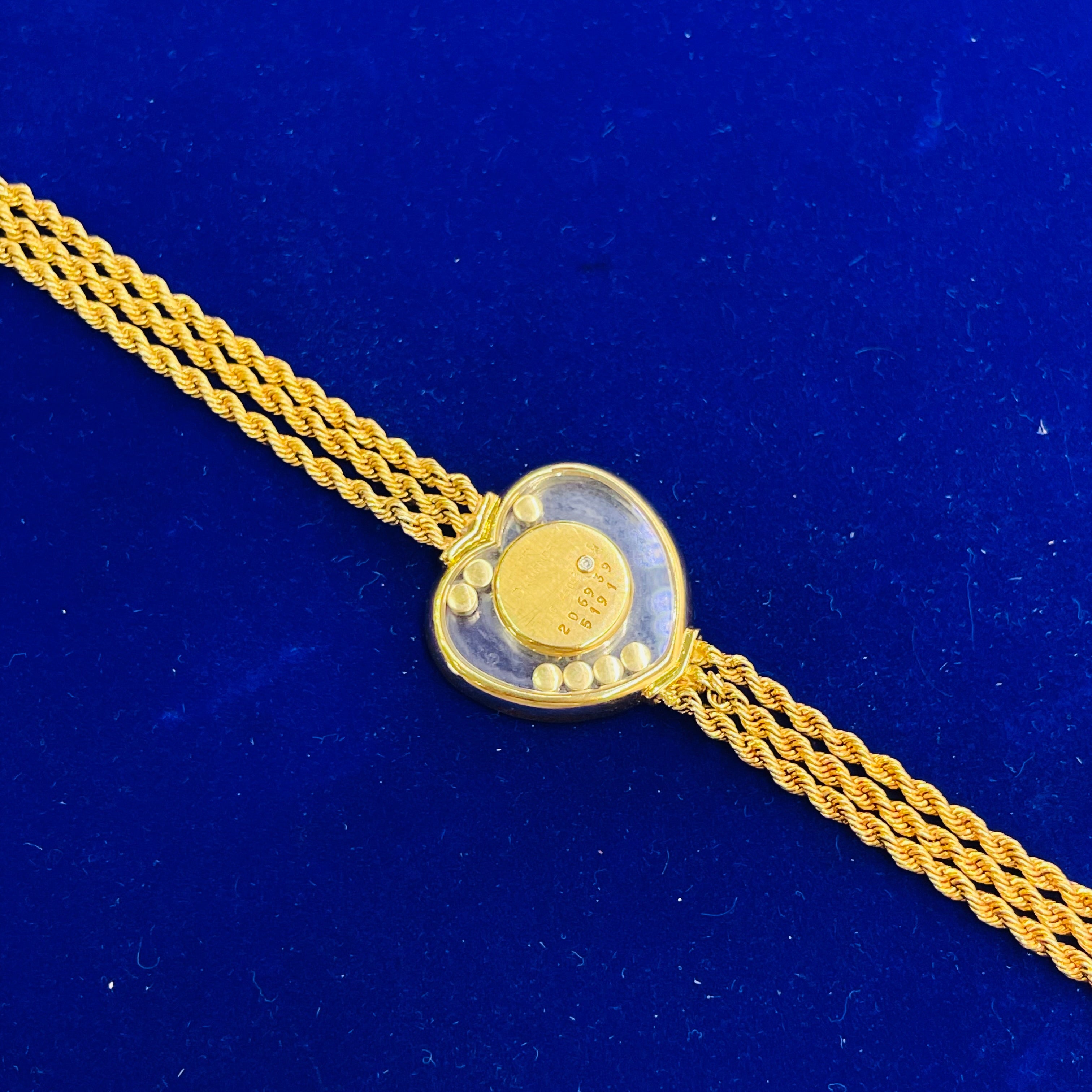 18K YELLOW GOLD LADIES CHOPARD GENEVE HAPPY DIAMONDS WRIST WATCH