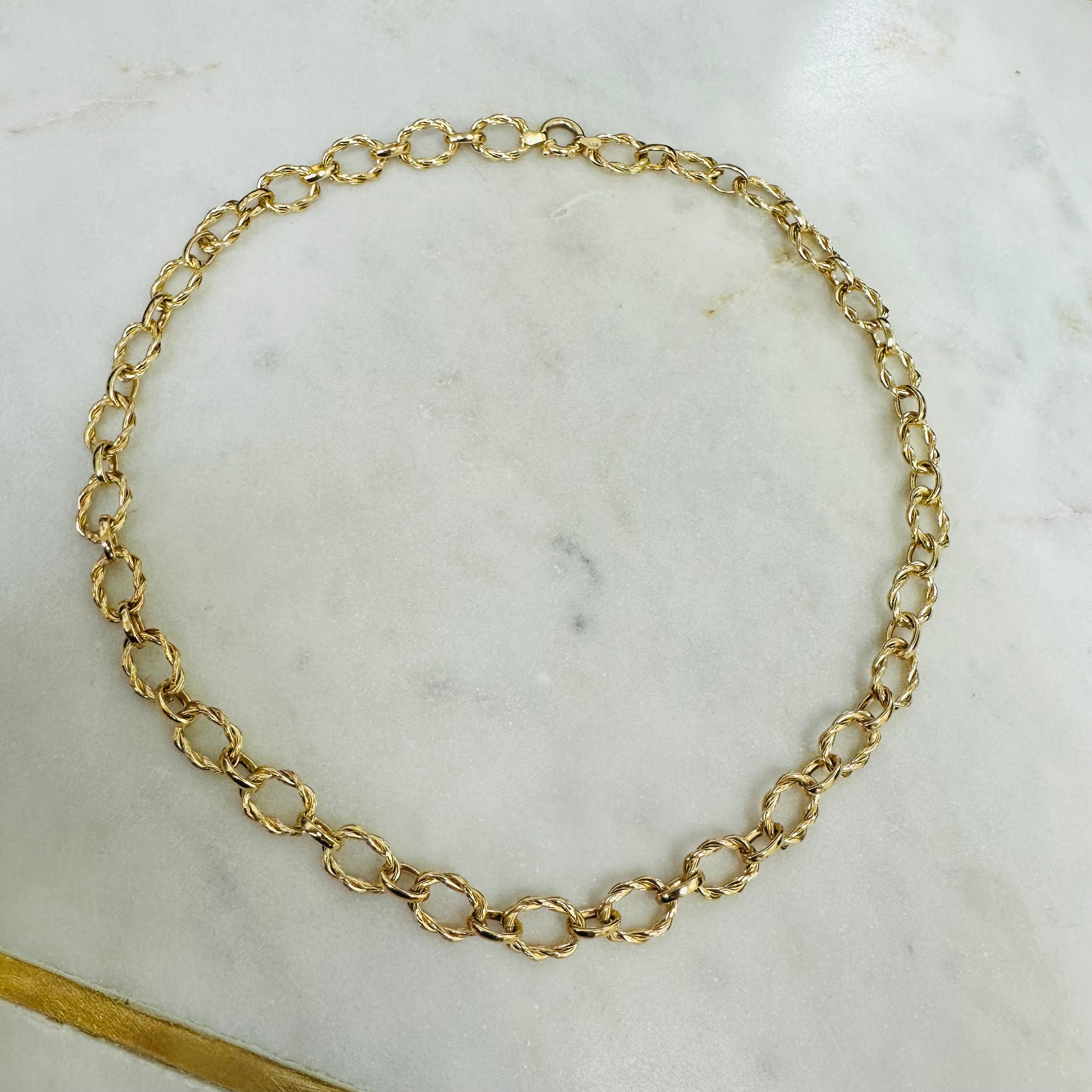 14K Yellow Gold Fancy Textured Links Set