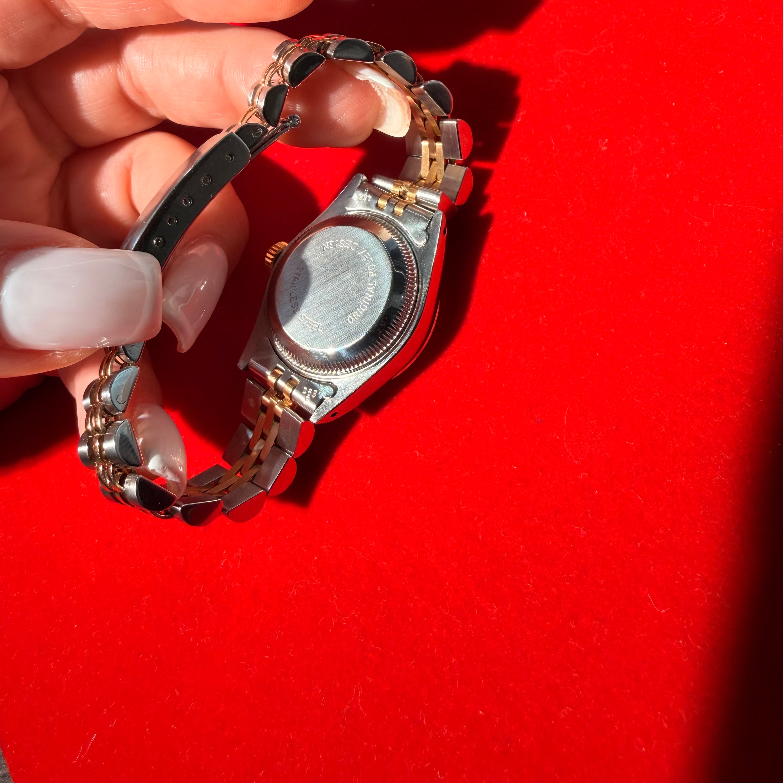 Vintage Stainless Steel and 18K Gold 26MM Oyster Perpetual Datejust Rolex Watch 7" With Papers