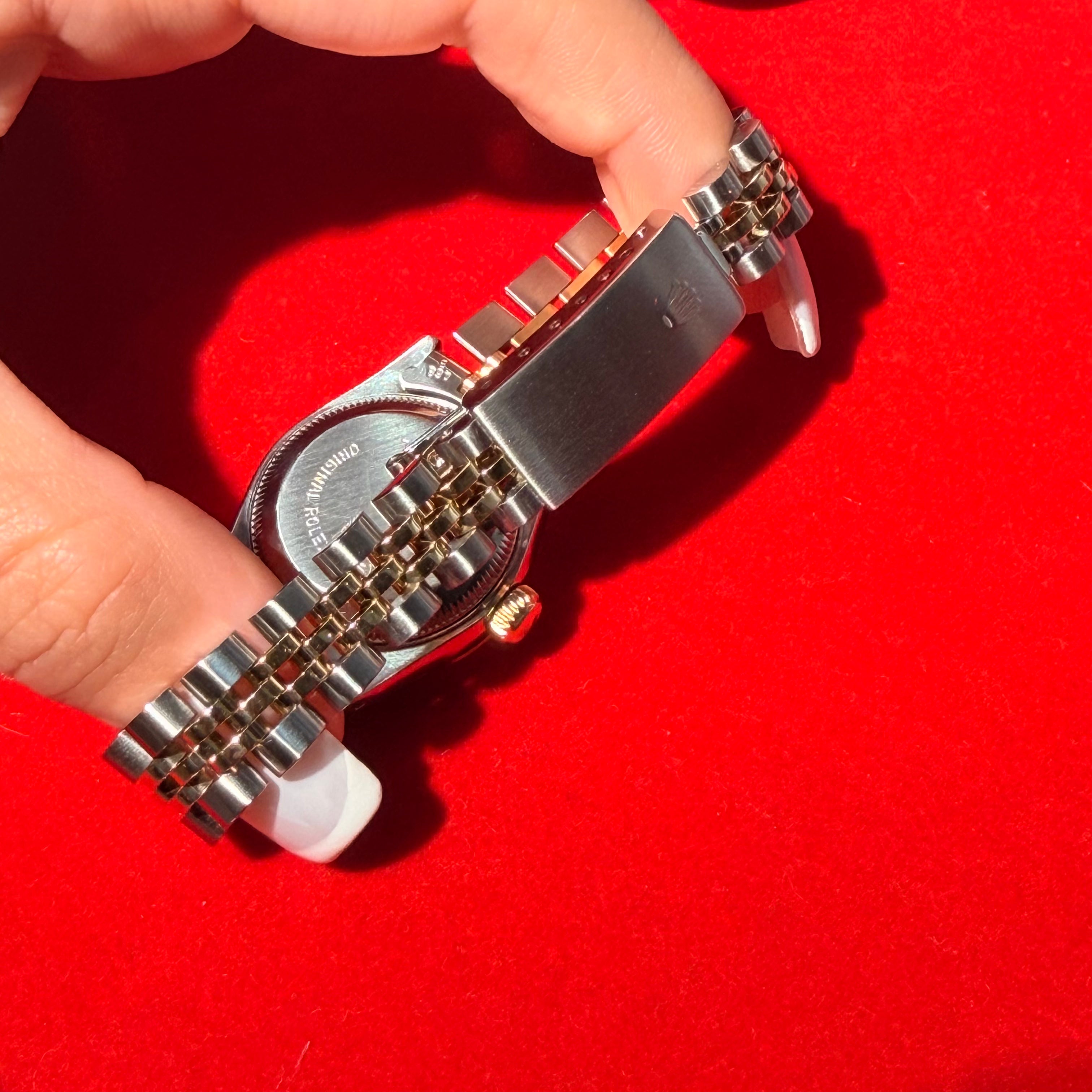 Vintage Stainless Steel and 18K Gold 26MM Oyster Perpetual Datejust Rolex Watch 7" With Papers