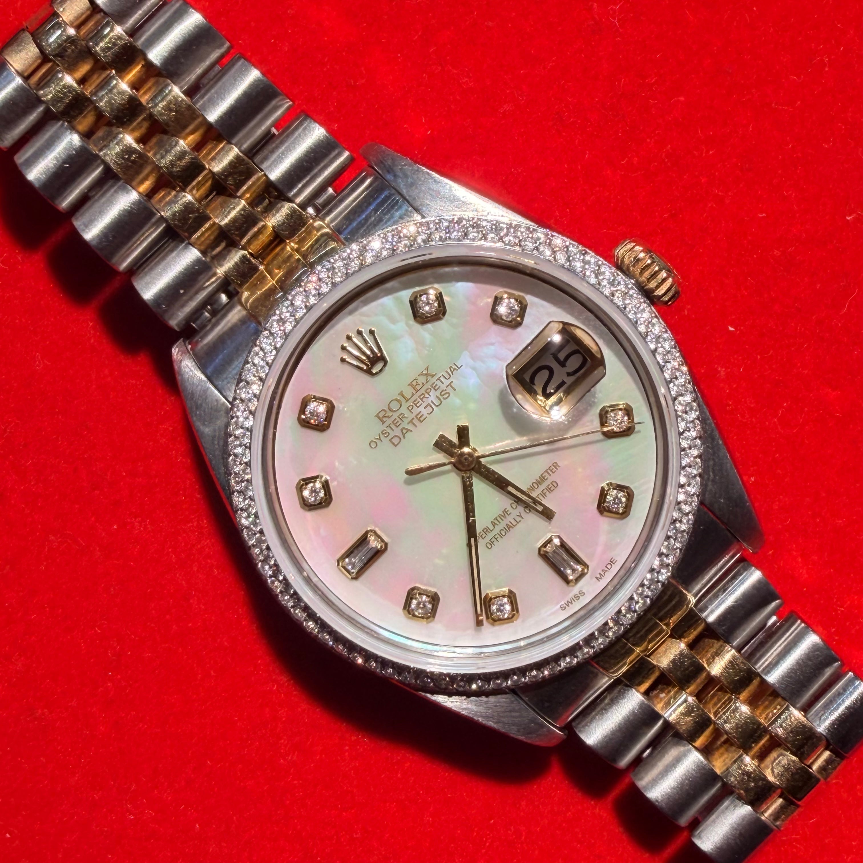 36MM Two Tone 18K&Stainless Steel Jubilee Band Date Just Rolex Ref.6605 7"