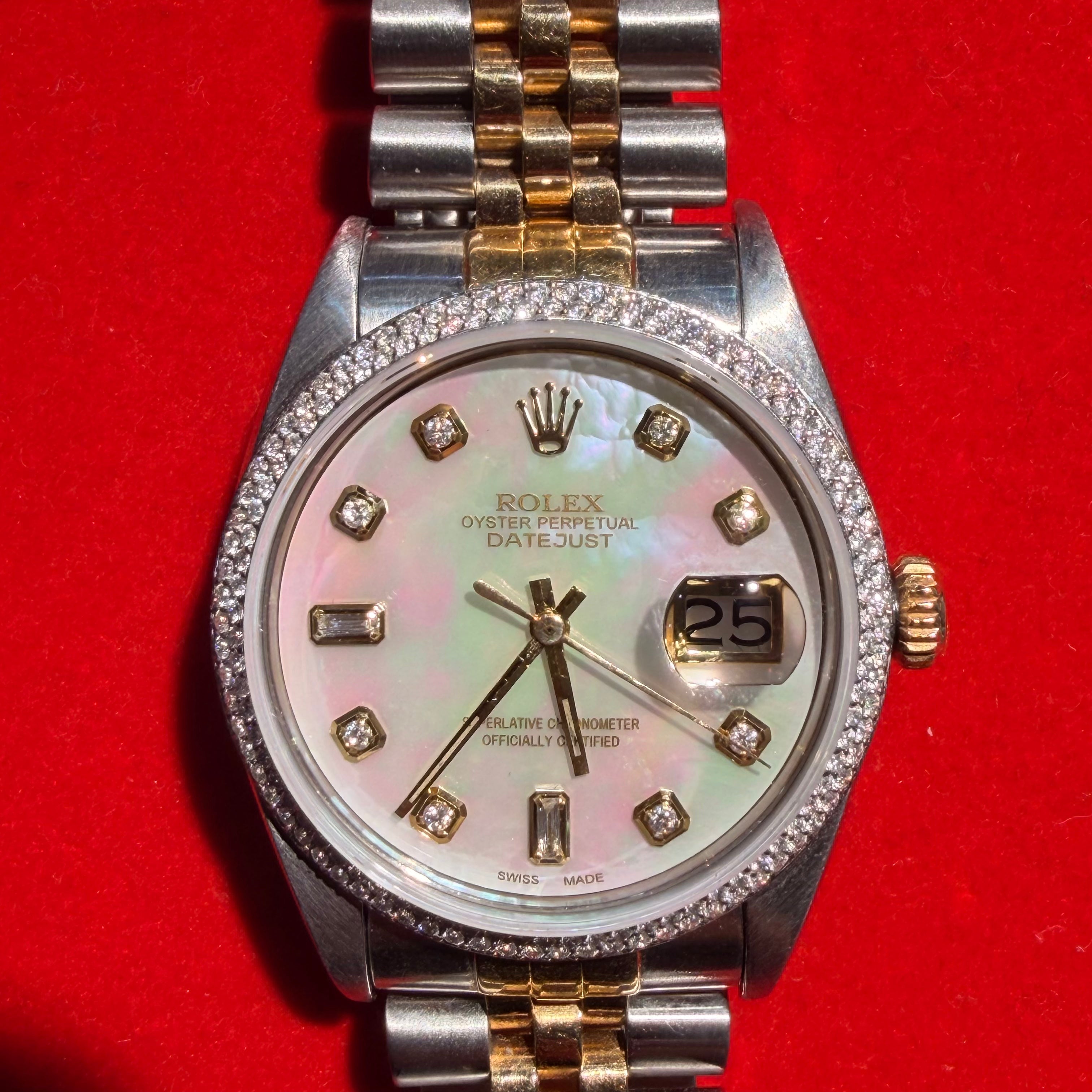 36MM Two Tone 18K&Stainless Steel Jubilee Band Date Just Rolex Ref.6605 7"