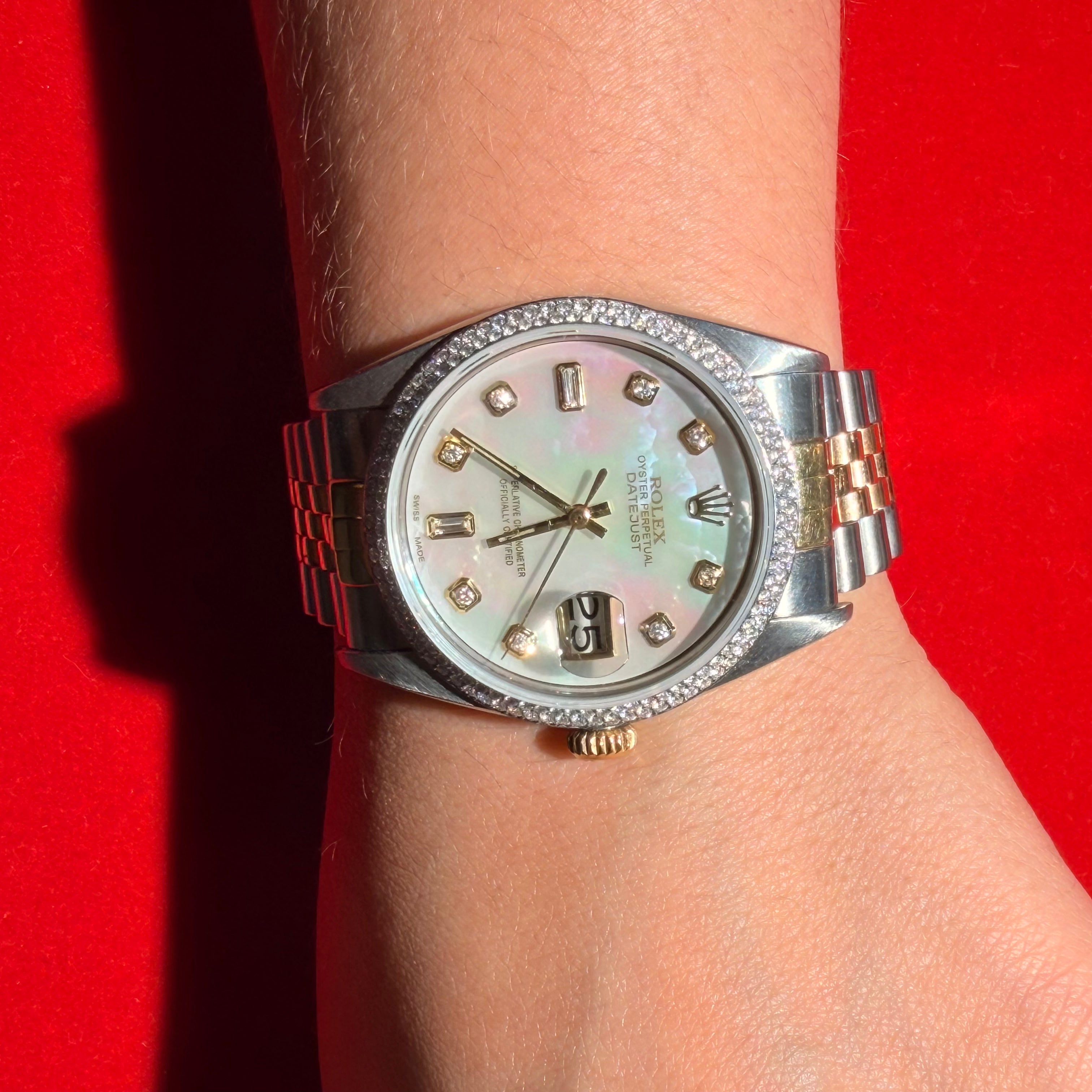 36MM Two Tone 18K&Stainless Steel Jubilee Band Date Just Rolex Ref.6605 7"