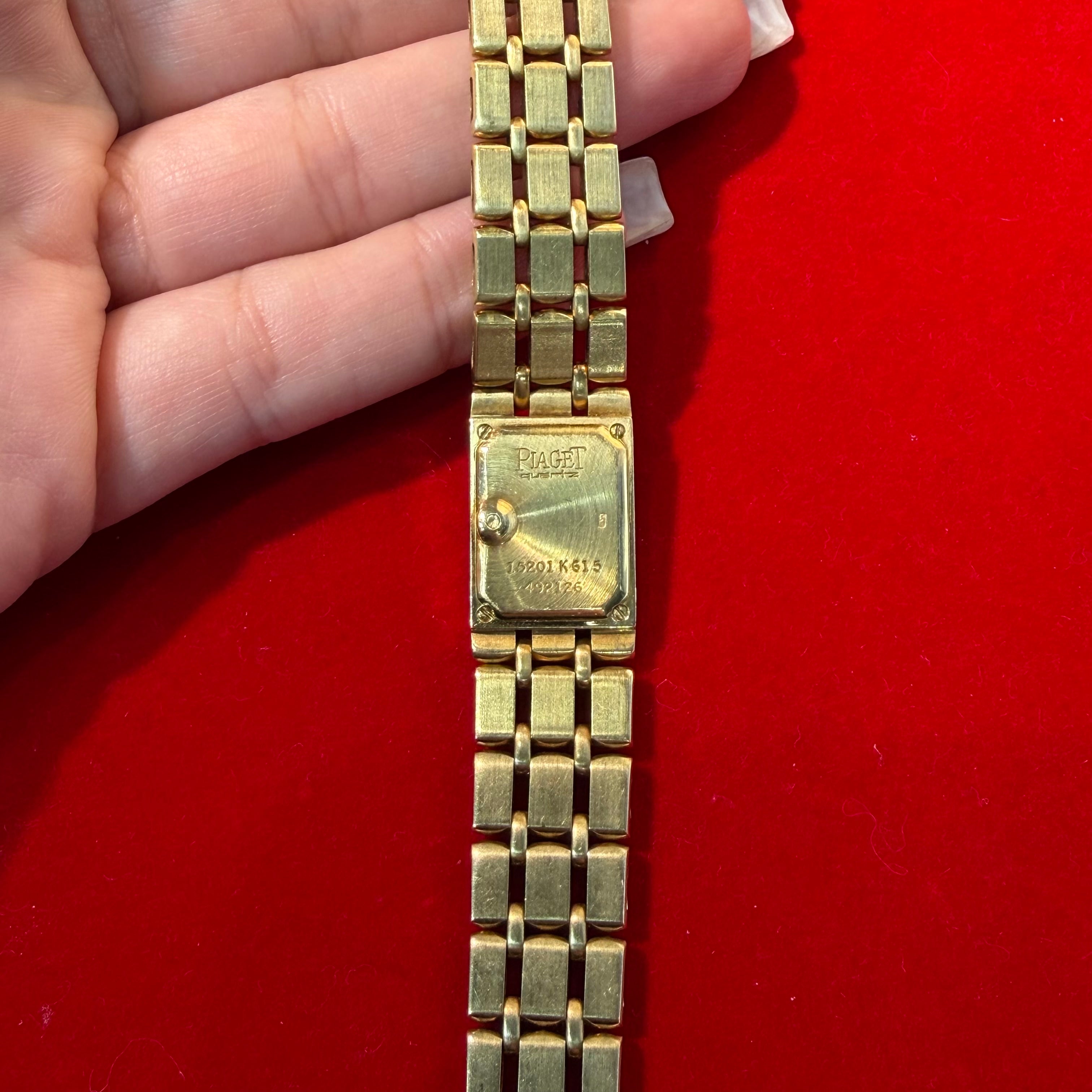 Piaget Polo Quartz 18k Yellow Gold Pave Diamond Mini Ladies Watch