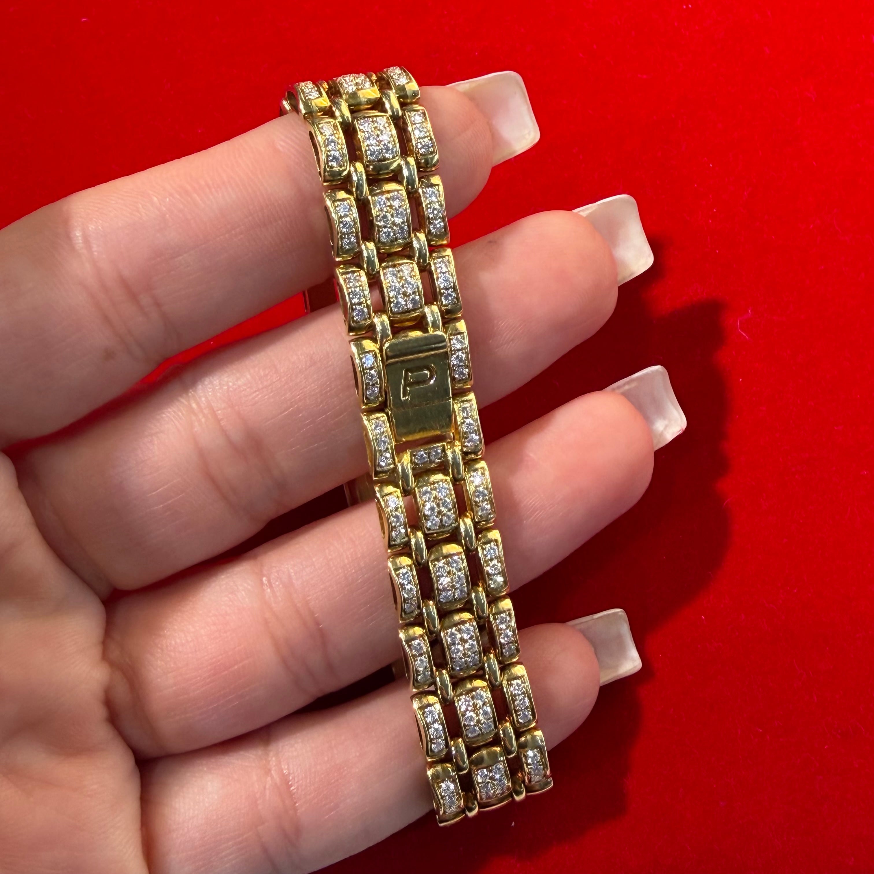 Piaget Polo Quartz 18k Yellow Gold Pave Diamond Mini Ladies Watch