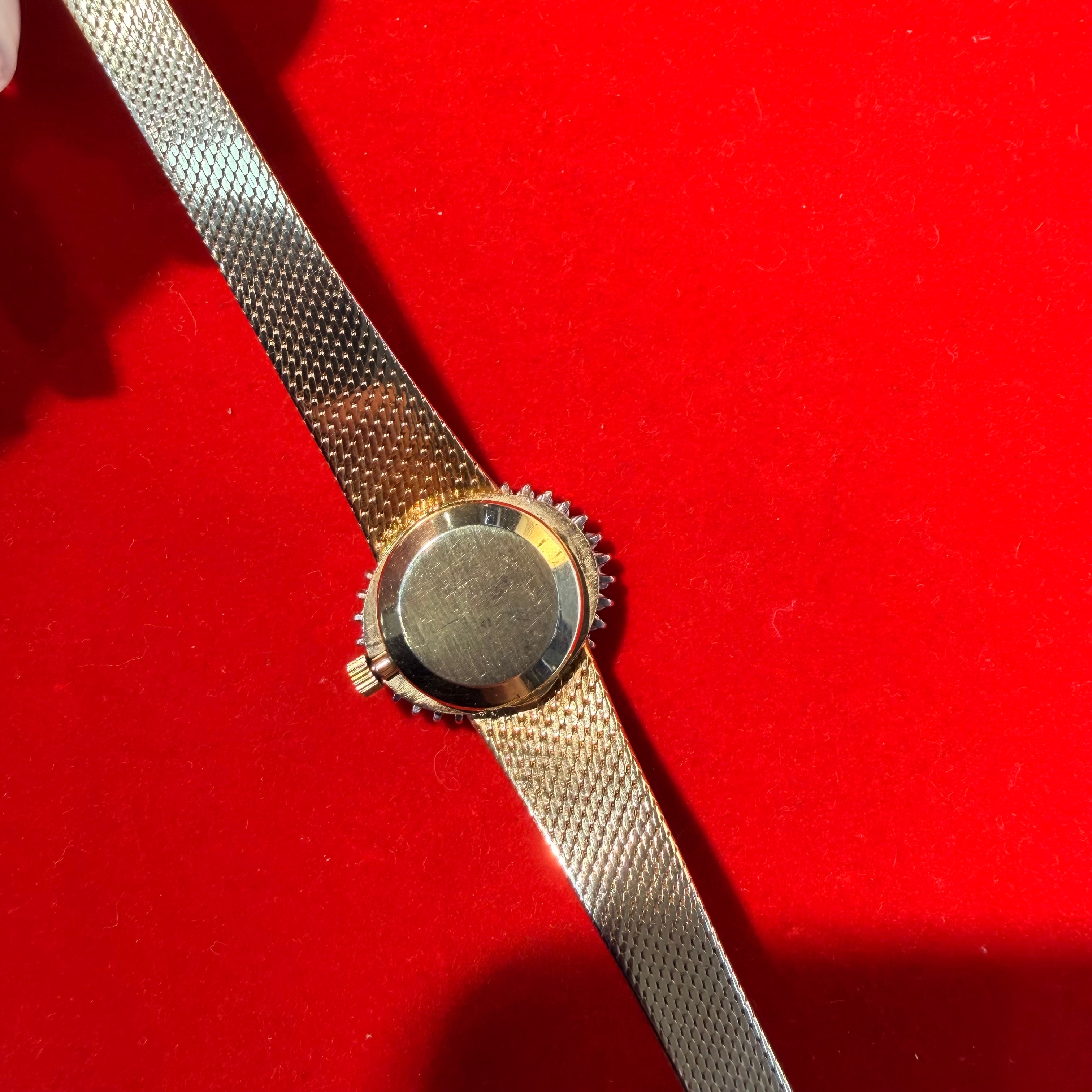 Baume & Mercier 14K Yellow Gold Diamond Watch 6.5"