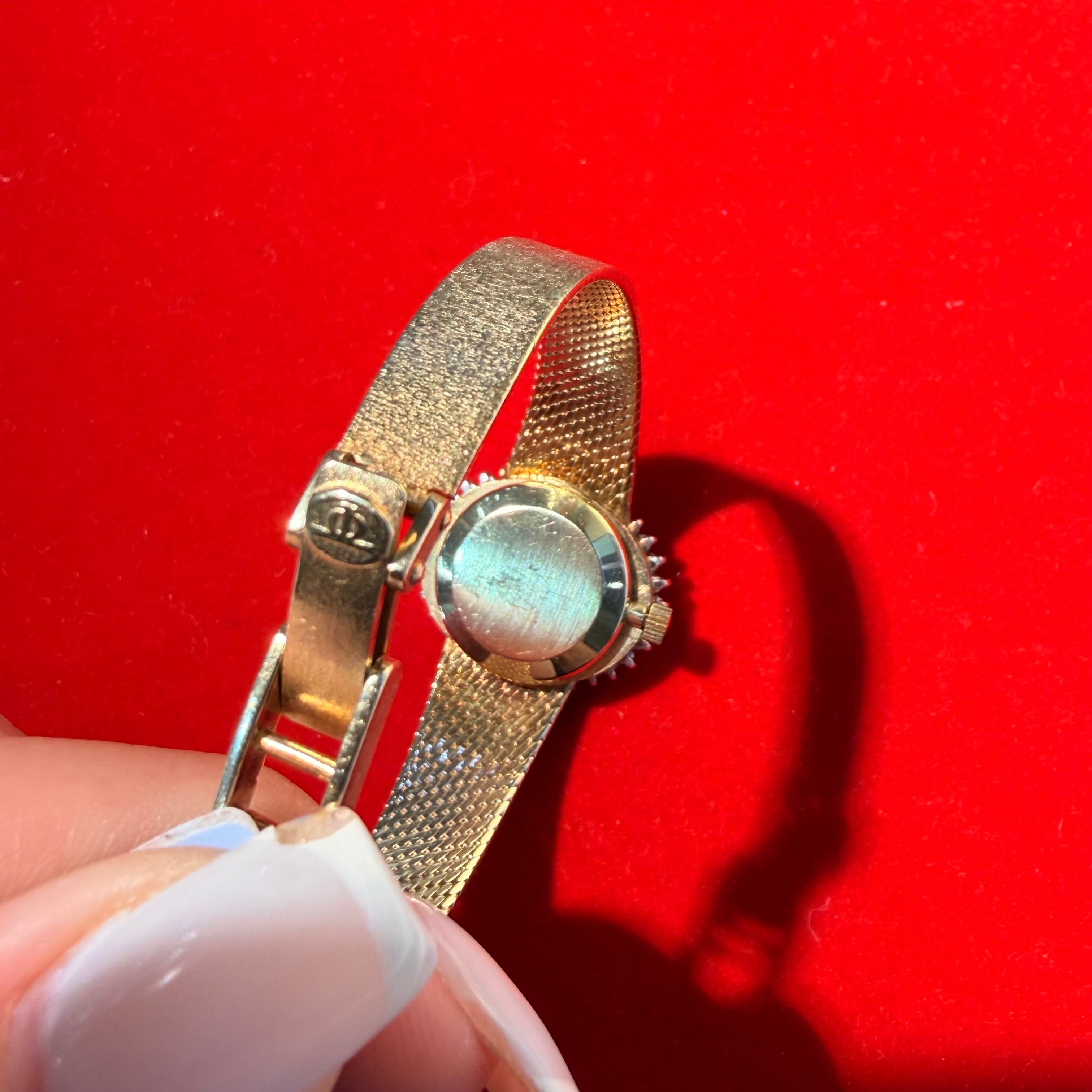 Baume & Mercier 14K Yellow Gold Diamond Watch 6.5"