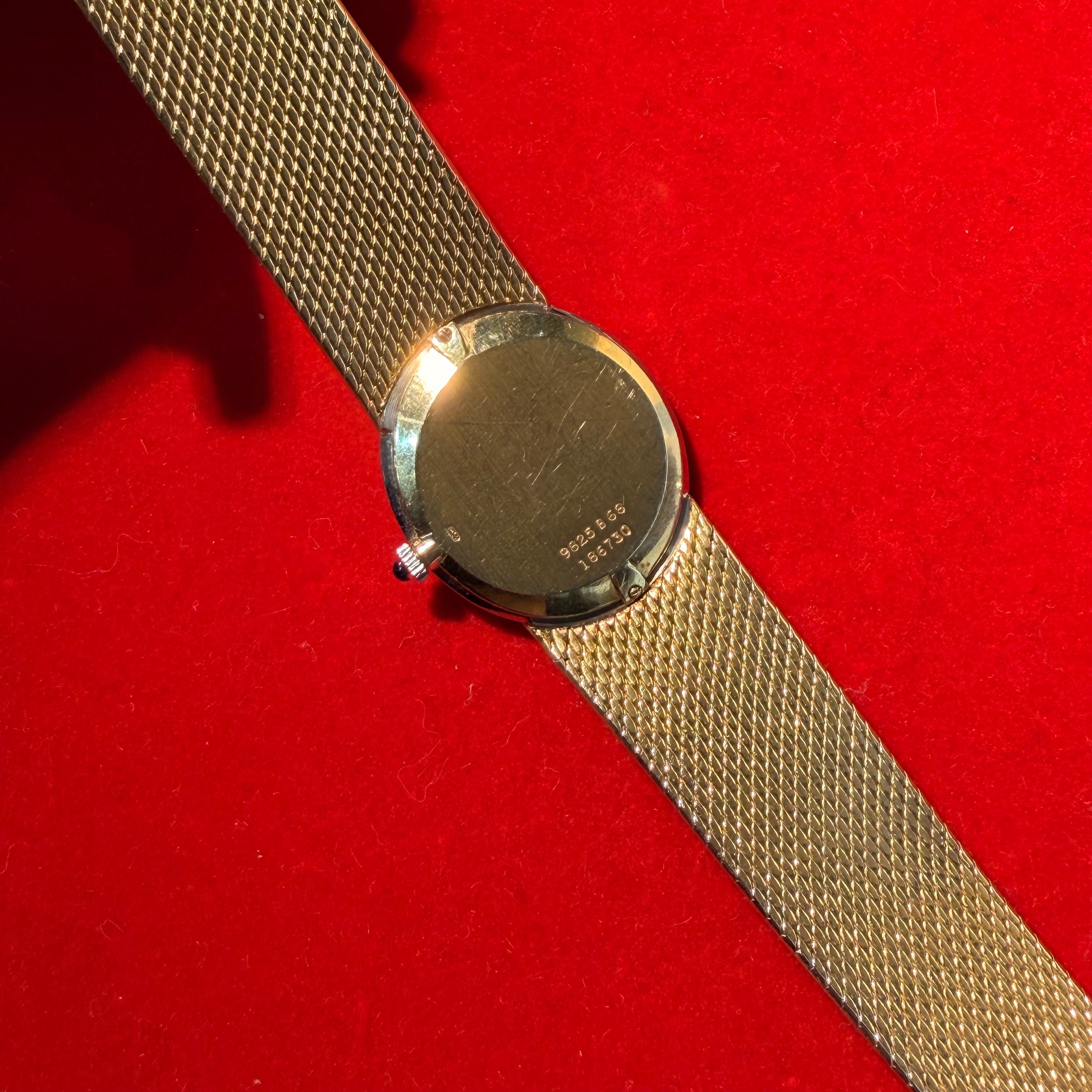 Vintage 1960s 18K Piaget Gold Watch with Diamonds 6.25"