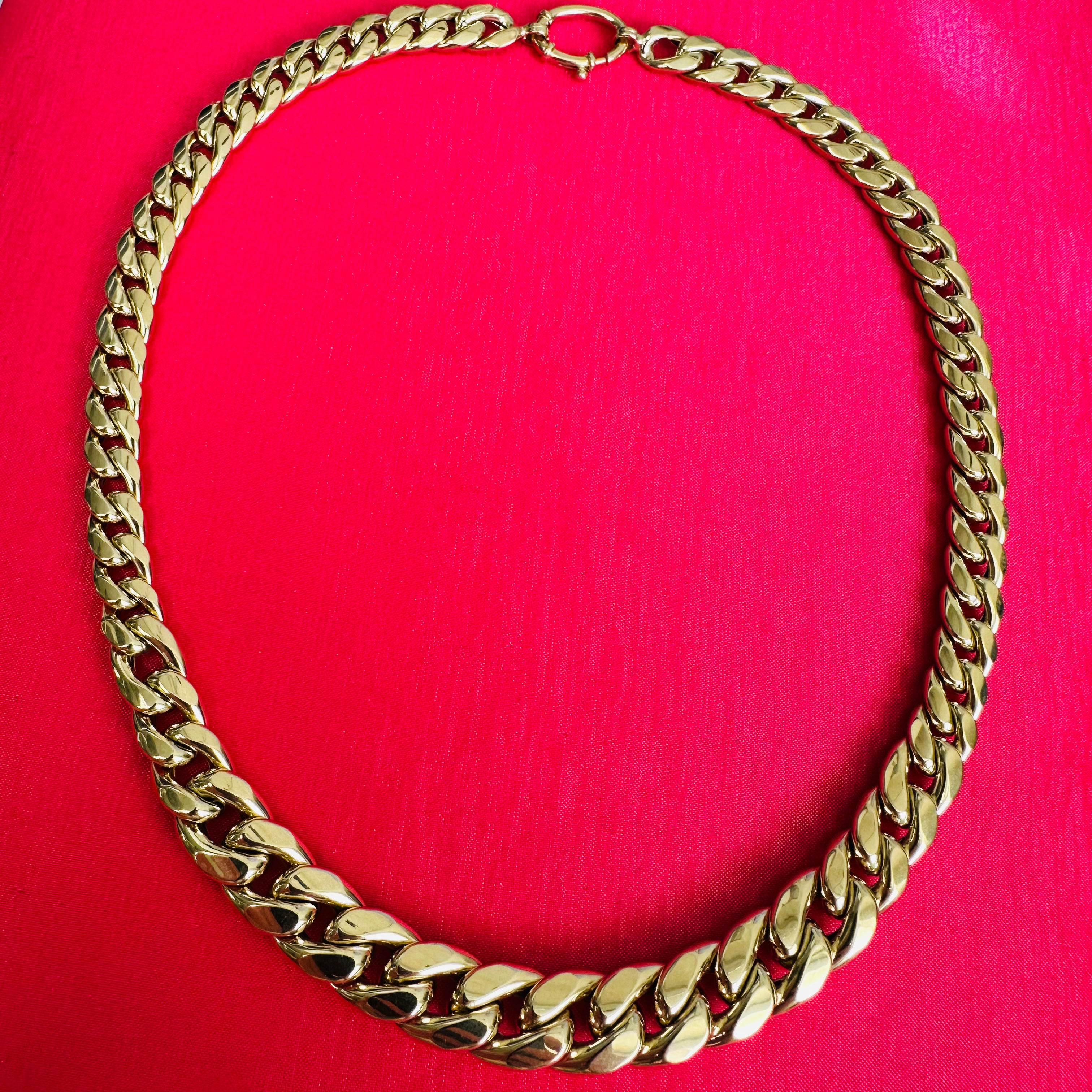 17” 14K Graduated Cuban Link Necklace