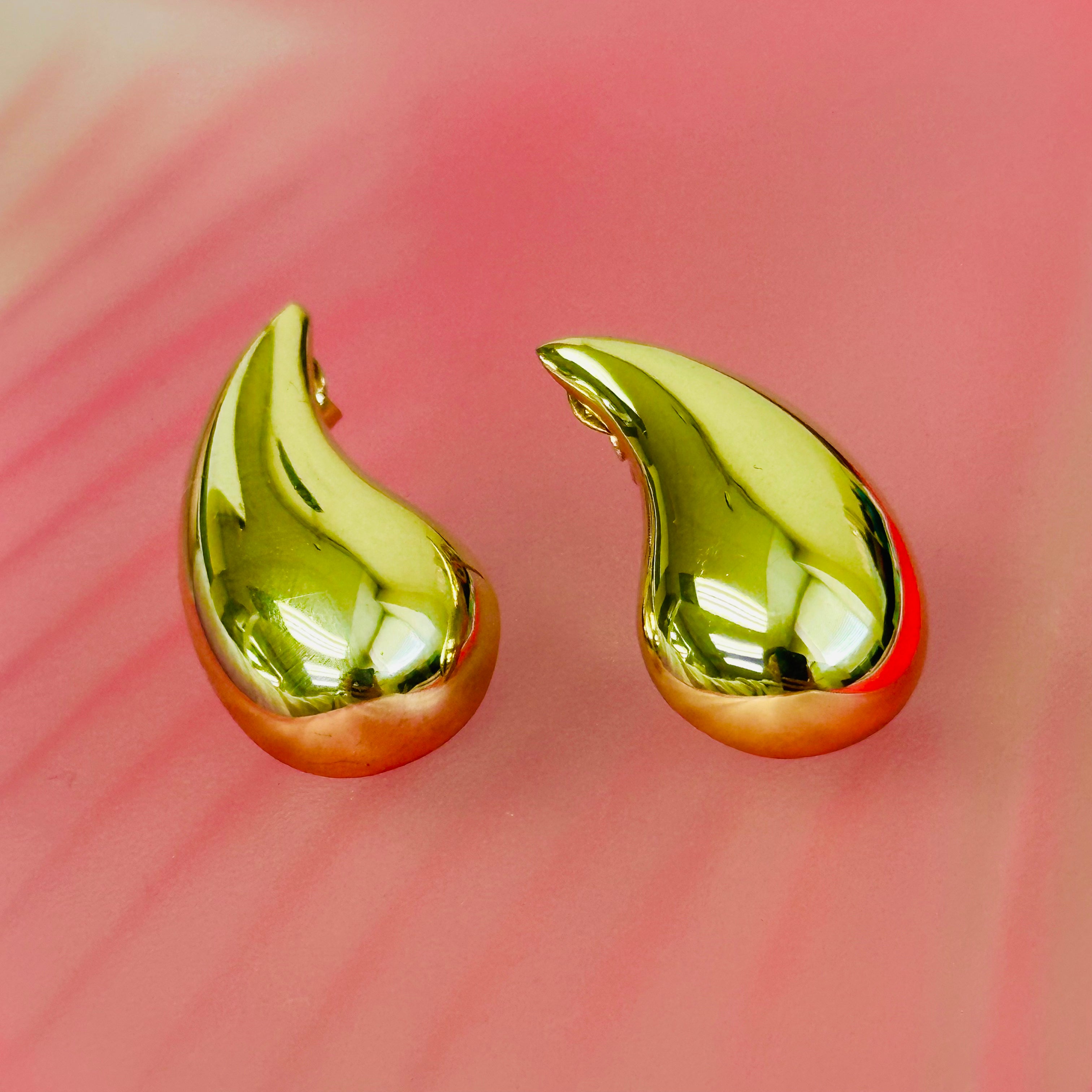 10K Yellow Gold Tear Drop Earrings