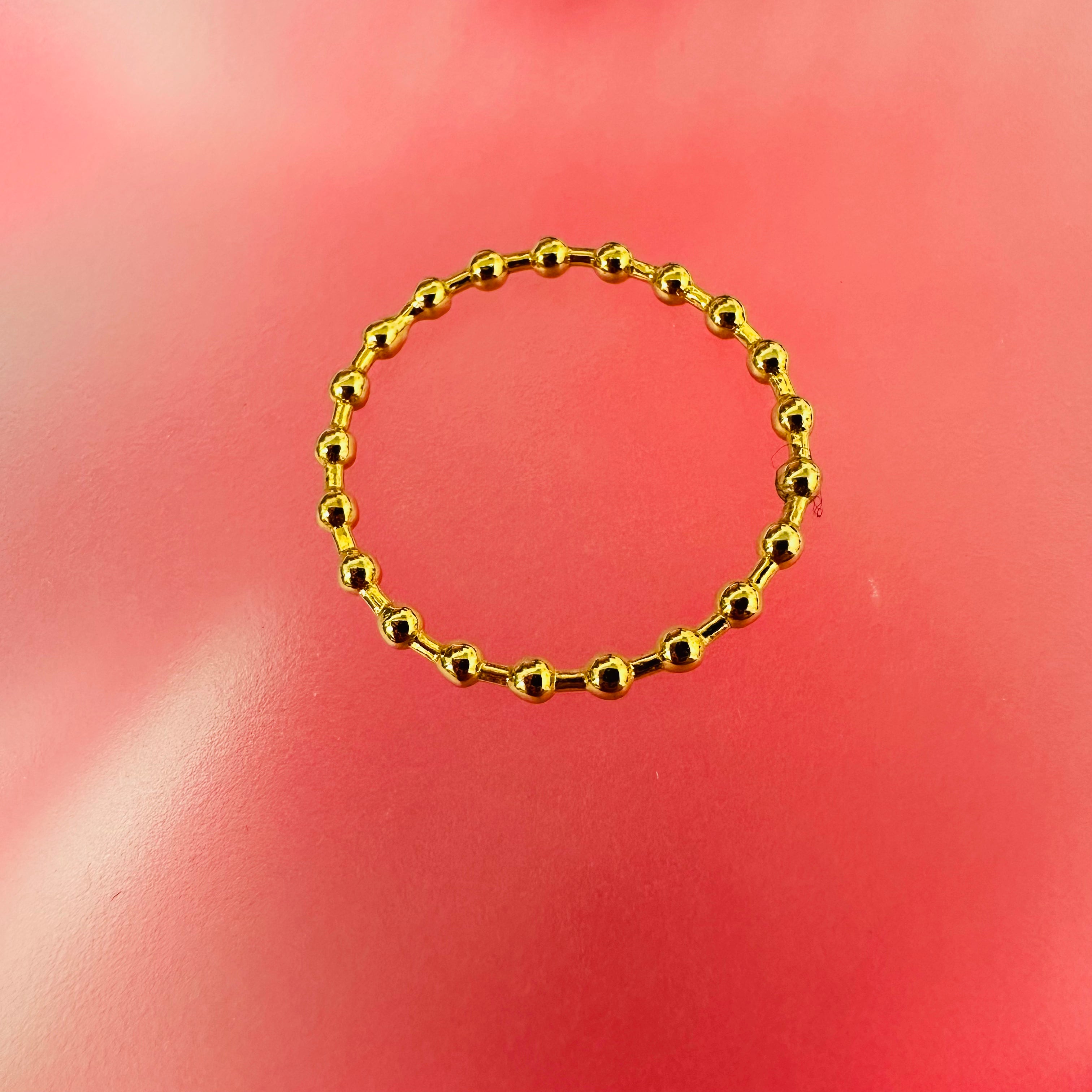 10K 7.50sz Yellow Gold Beaded Ring