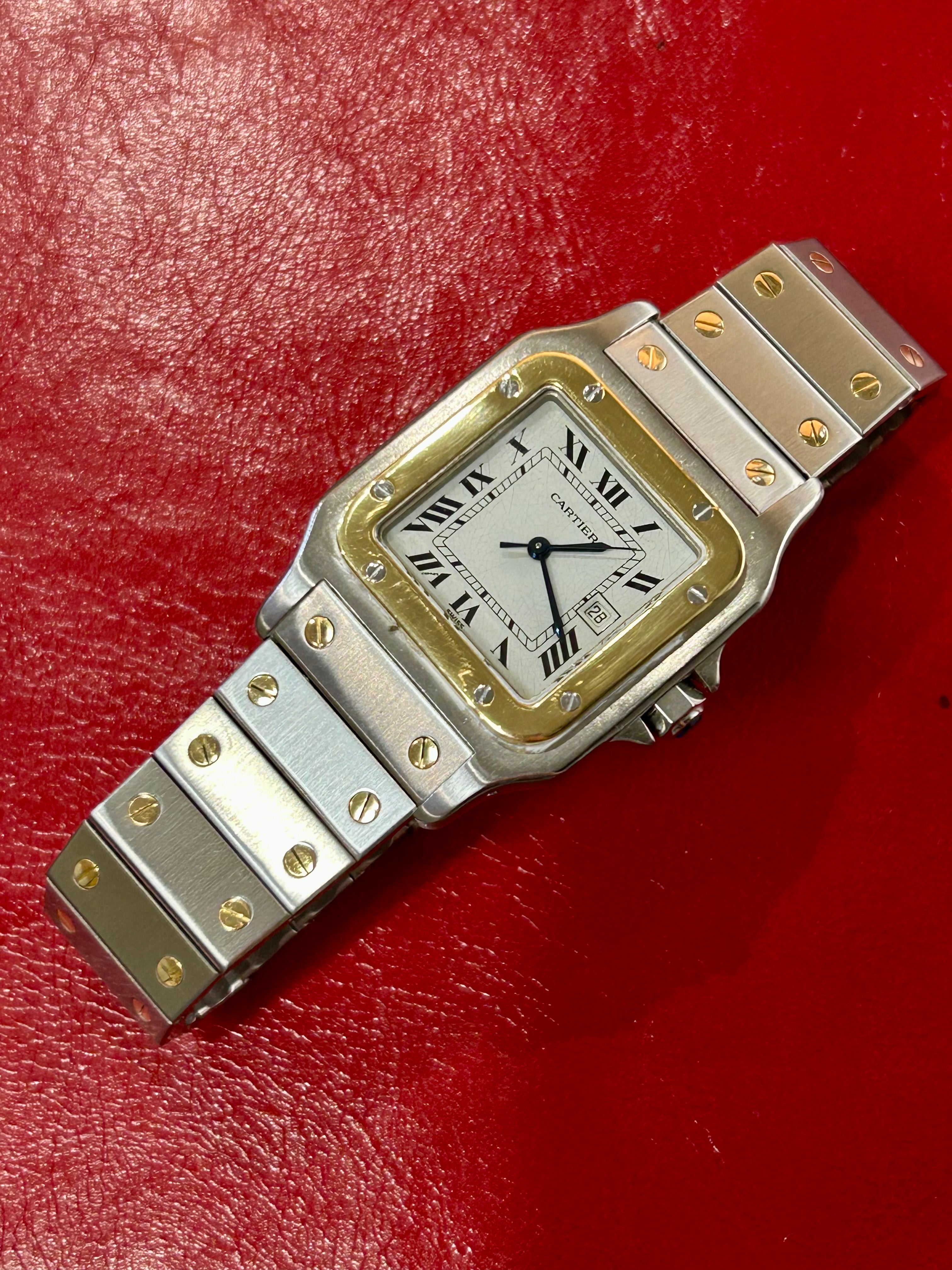 Cartier Santos Galbée LM Ref. 187901 | 29mm | Steel & 18k Yellow Gold | Quartz | Wrist 8"