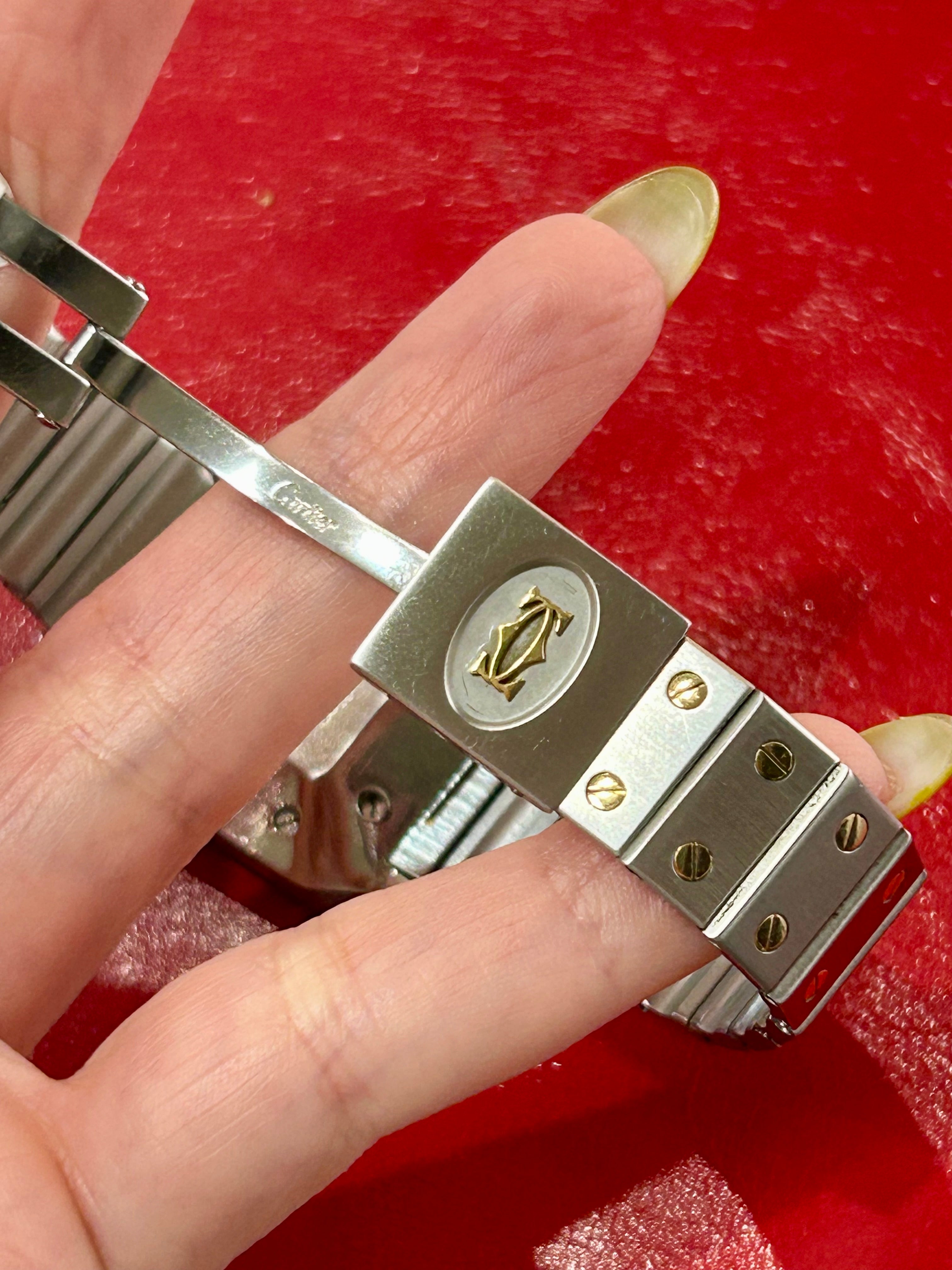 Cartier Santos Galbée LM Ref. 187901 | 29mm | Steel & 18k Yellow Gold | Quartz | Wrist 8"