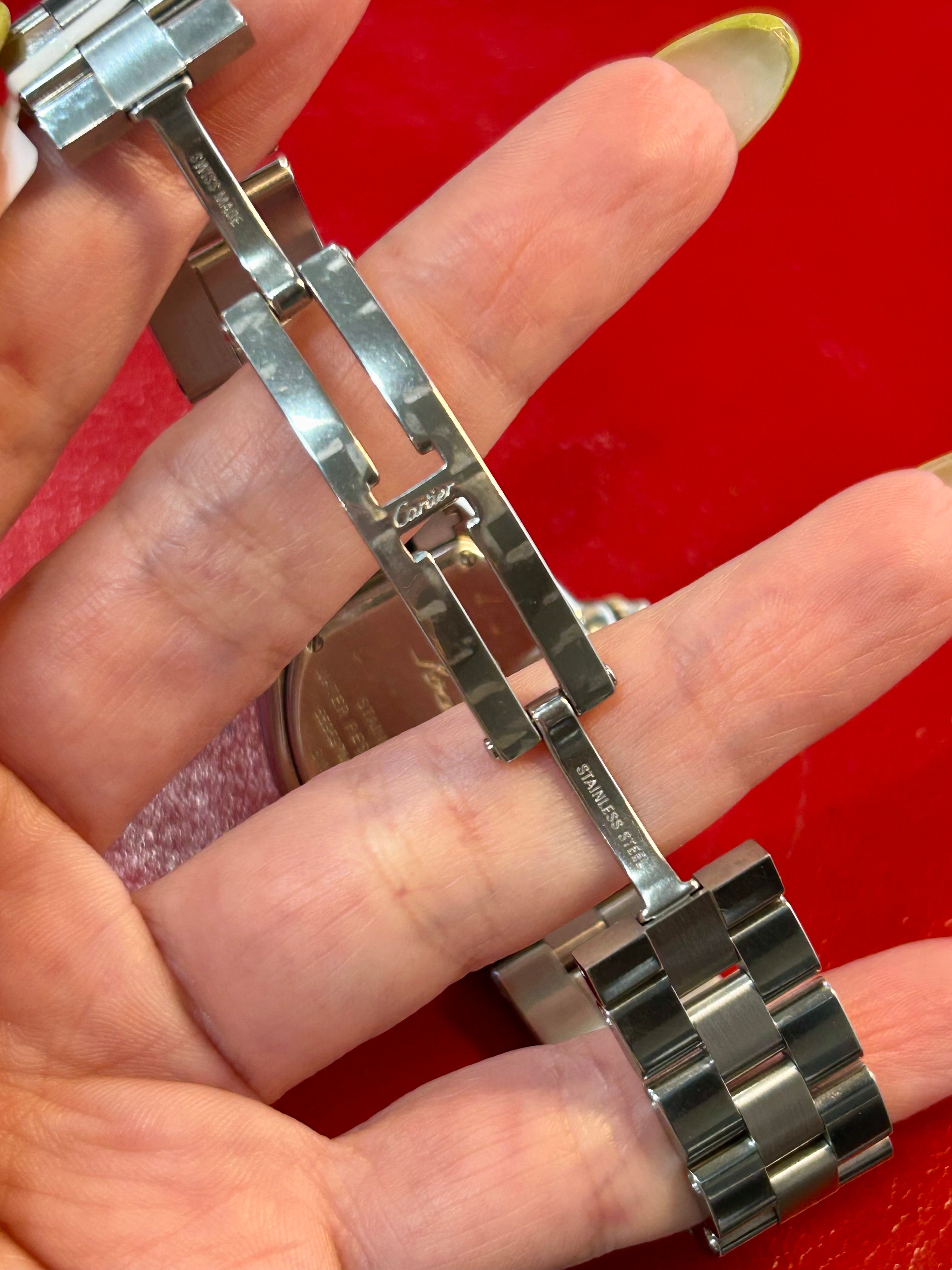 Cartier Roadster Coral Dial Stainless Steel Watch | 31mm | 6 inches