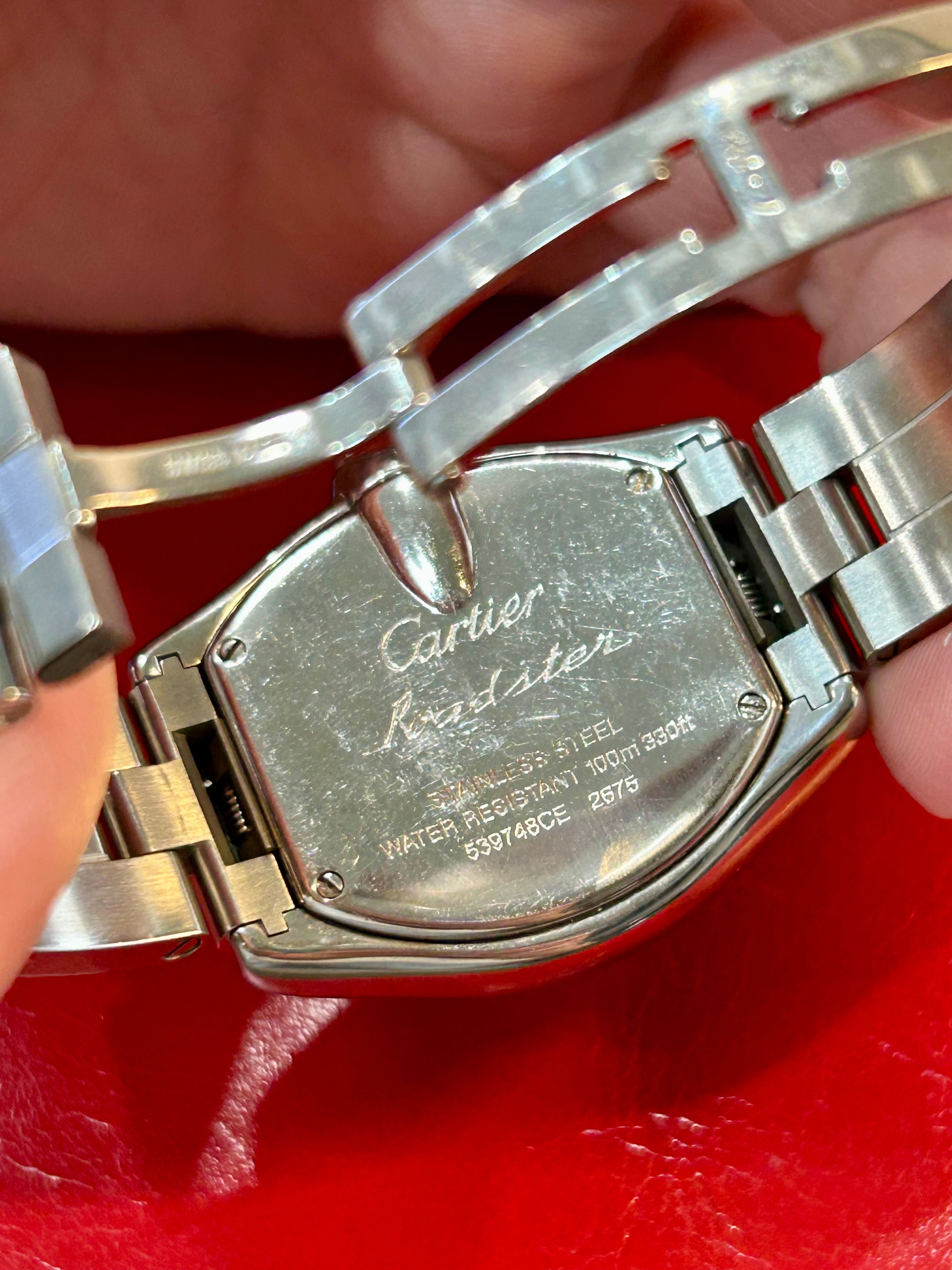 Cartier Roadster Pink Dial Stainless Steel Watch | 31mm | 6 inches