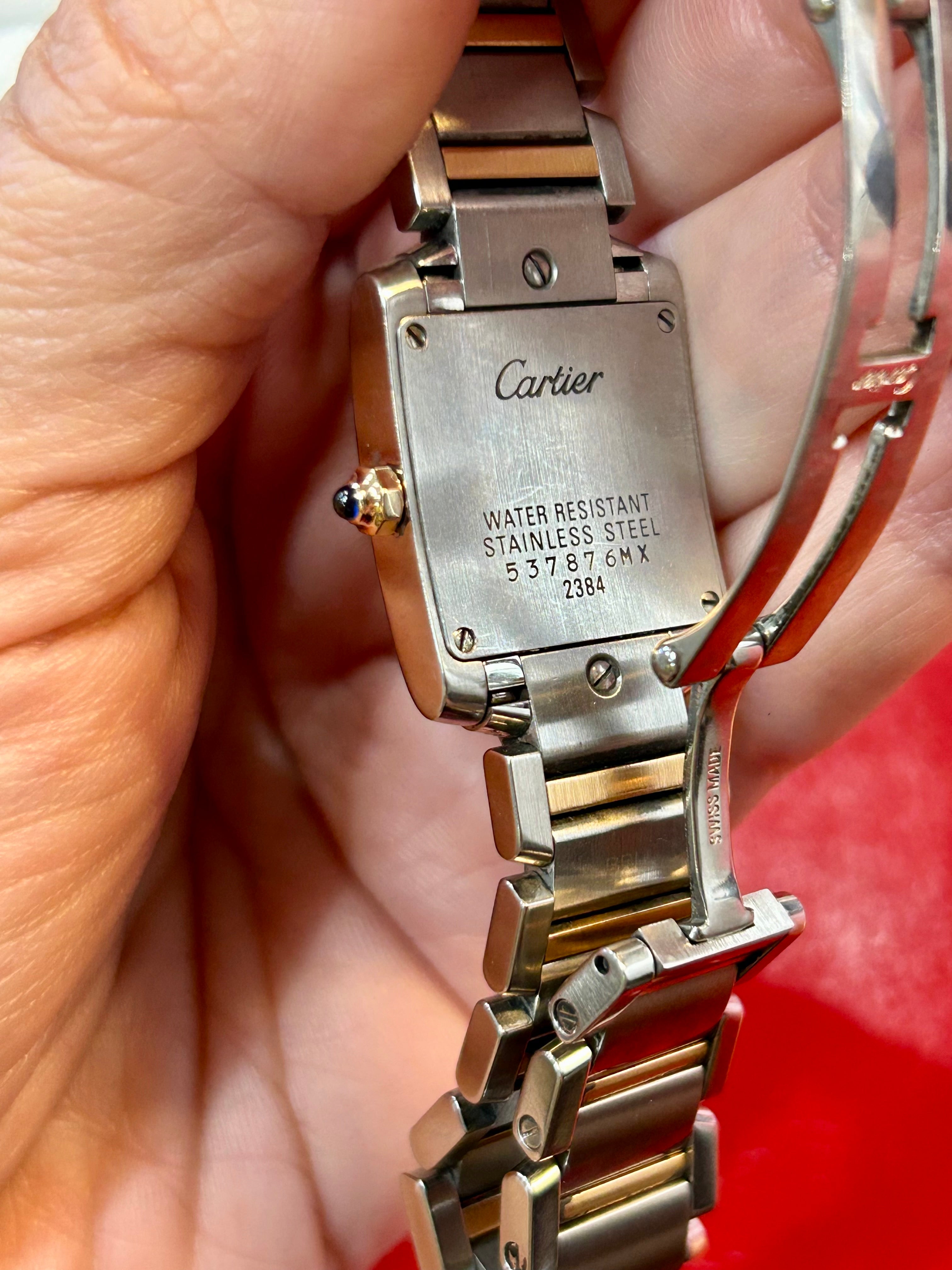 Cartier Tank Française Ref. 2384 | 22mm Small | 18K Rose Gold Pink Mother of Pearl Dial Quartz Watch